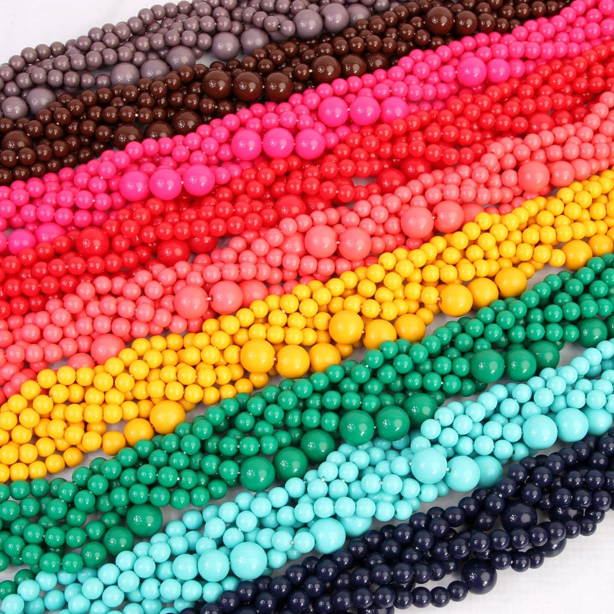 RIAH FASHION Braided Chunky Cluster Bead Bubble Statement Necklace - Multi Strand Twisted Colorful Twisted Bib Collar Acrylic, Sparkly Crystal - Image 7