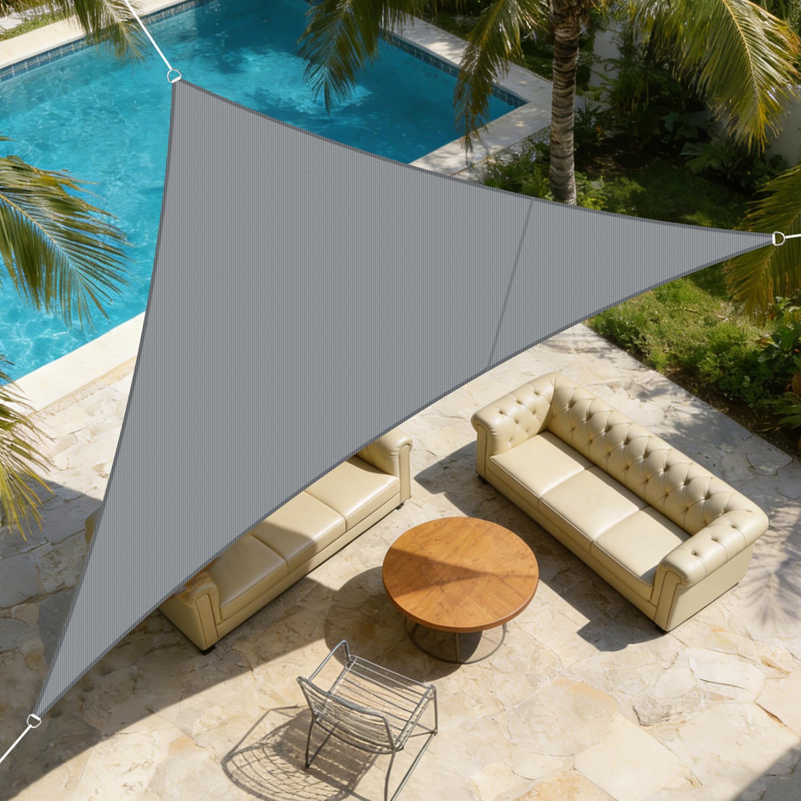LOVE STORY Toldo Vela Rectangular 2.5x4m, Vela de Sombra Impermeable Oxford, Protección Rayos UV Toldos para Exterior Patio Jardín Terrazas, Arena — view 13