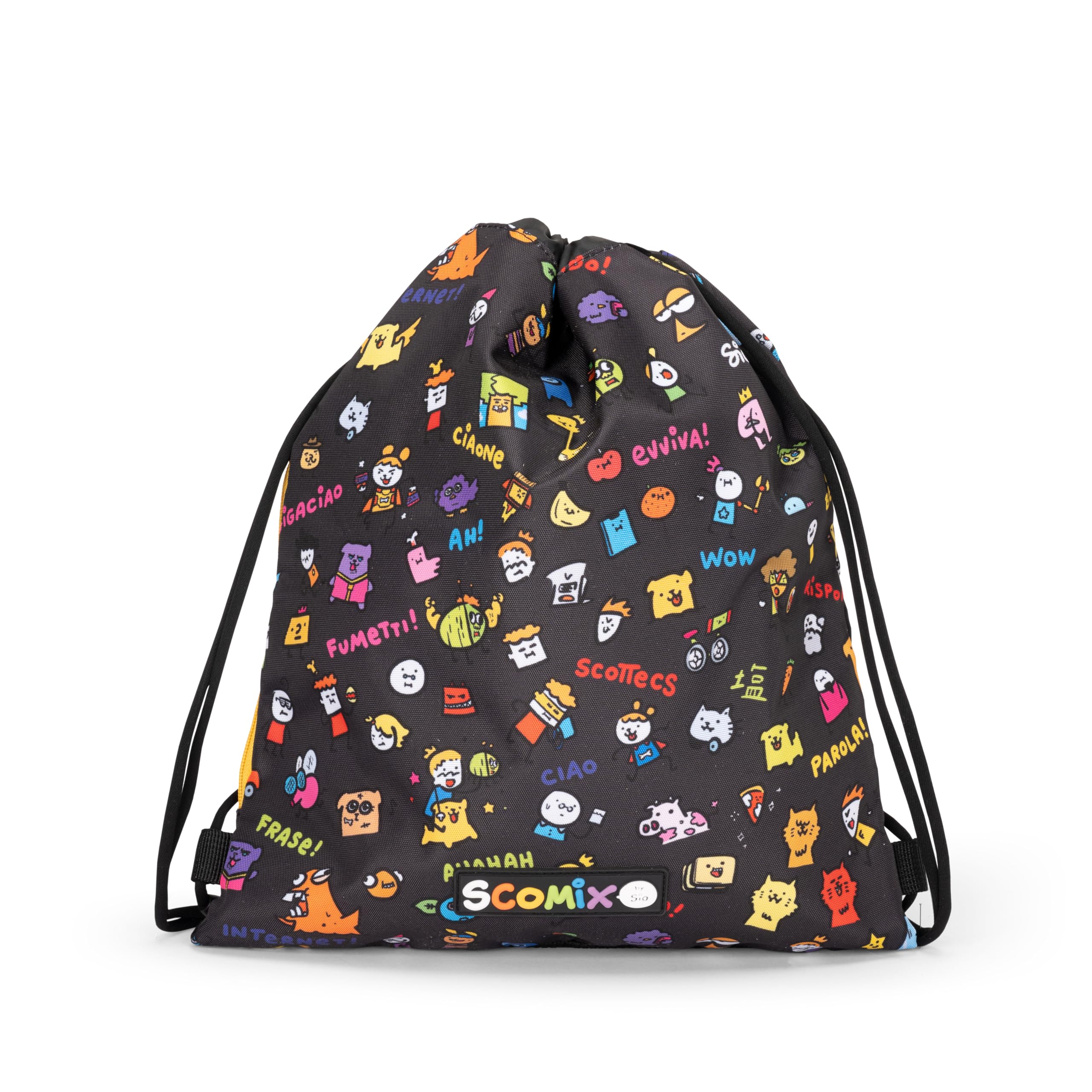 Sac de serrage Comix multicolore 34x42cm sac à dos cordons enfant Scomix Scottecs