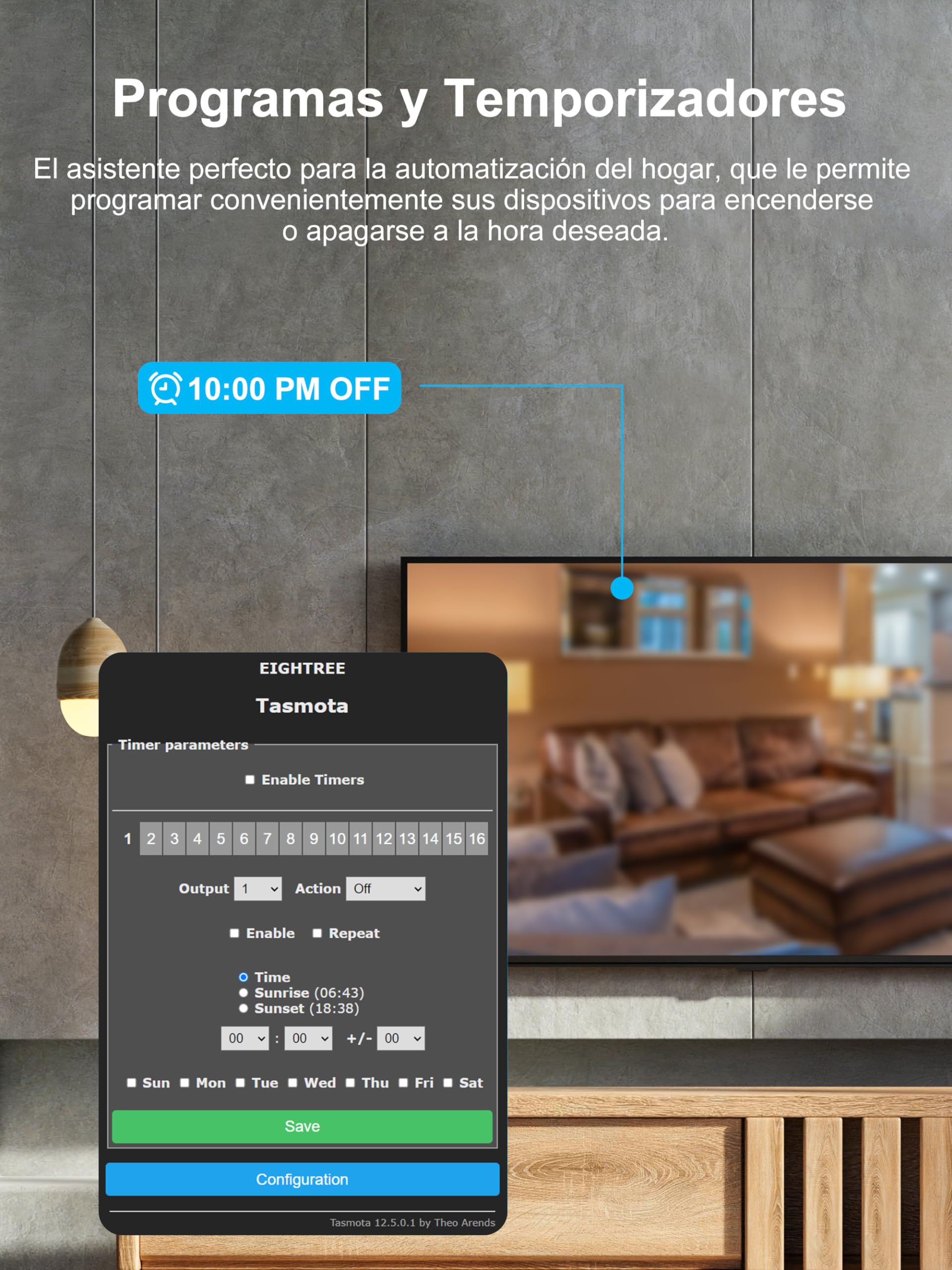 EIGHTREE Tasmota Enchufes Inteligentes Medidor Consumo, Home Assistant 4pcs | Enchufes Inteligentes Tasmota compatibles con Alexa, MQTT, Domoticz, OpenHAB, ioBroker. Chip ESP8685, Control Local Sin Nube