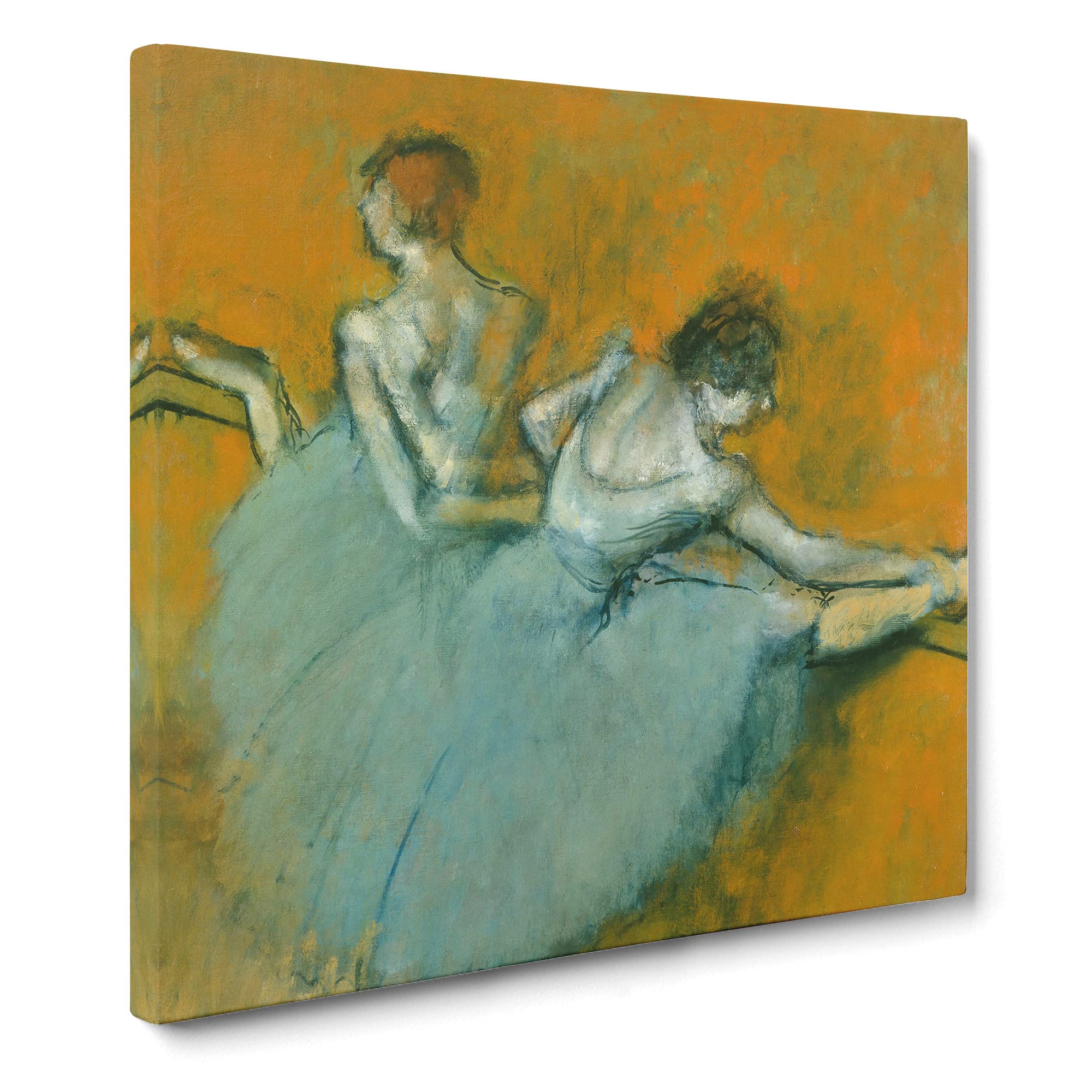 Ballet Ballerina Dancers at the Bar by Edgar Degas Canvas Print, Mixed, 35L x 35W cm