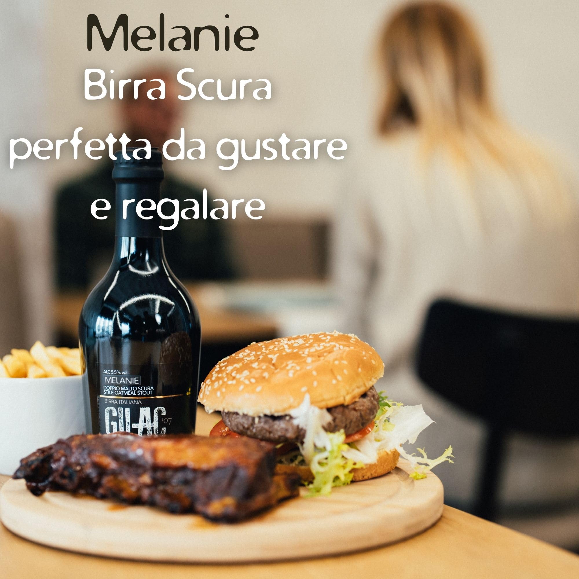 GILAC MELANIE OATMEALSTOUT Birra artigianale Doppio Malto 6 Bottiglie da 75cl, Birra Scura Italiana Non Filtrata e Non Pastorizzata, Birre Artigianali Confezioni Regalo - Gradazione Alcolica 5,5% Vol
