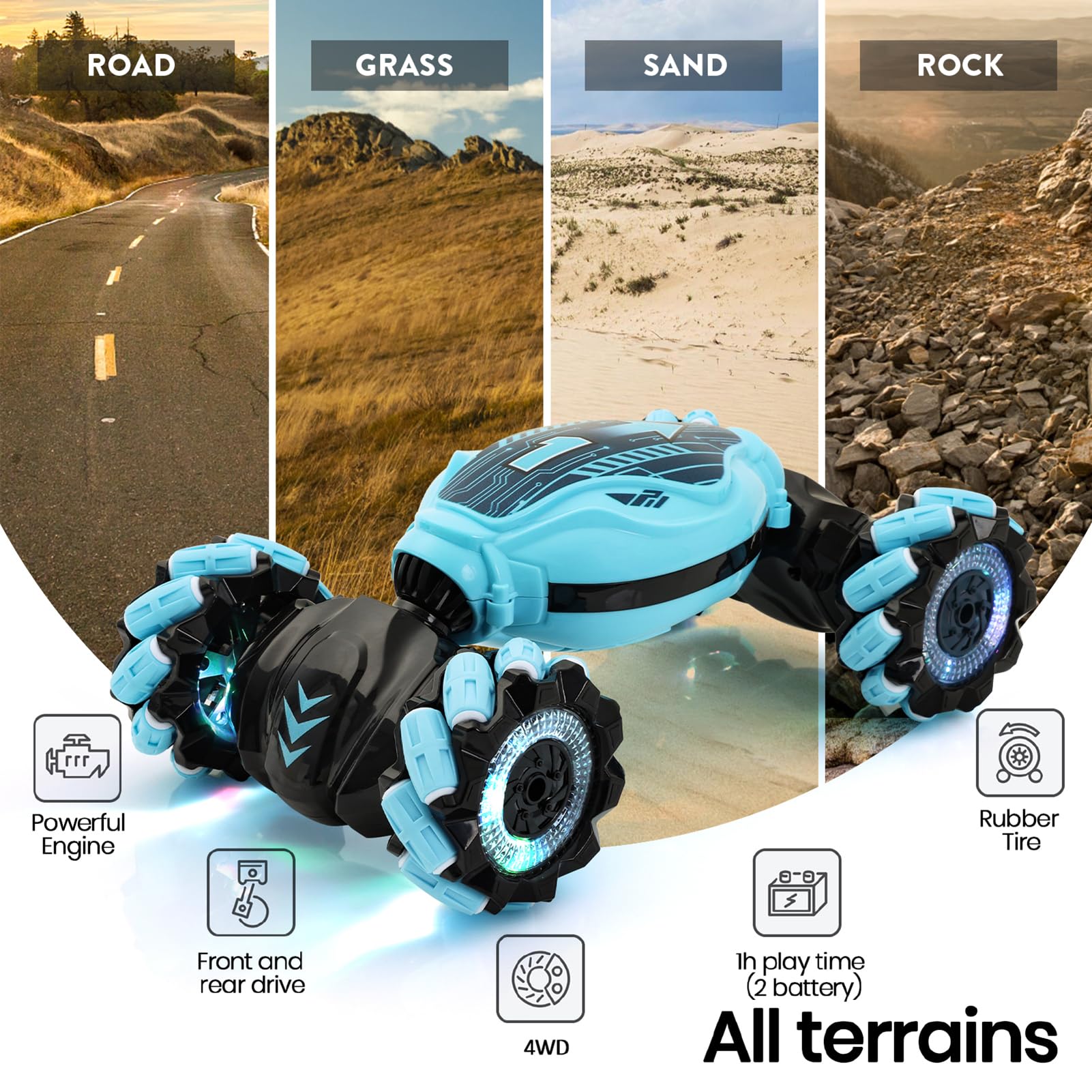 Remote Control Car Boys Gifts: Gesture Sensing RC Stunt Cars Kids Toys for Age 6 7 8 9 10 11 12 Year Old - Best Birthday Gifts