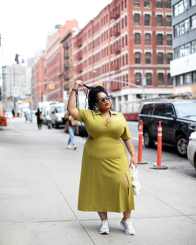 The Drop essiegolden - Vestido tipo polo con mangas de codo para mujer