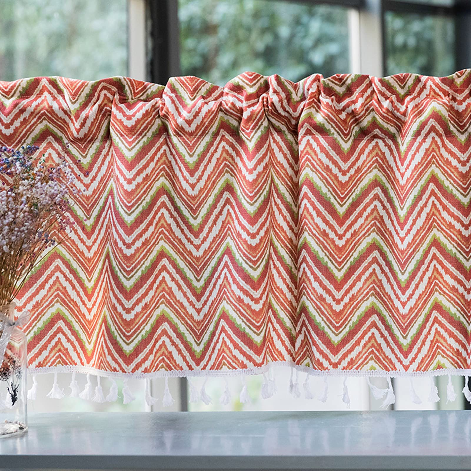 Cortinas de nivel corto rUrEu con bolsillo de barra para regular la luz en cocina y dormitorio