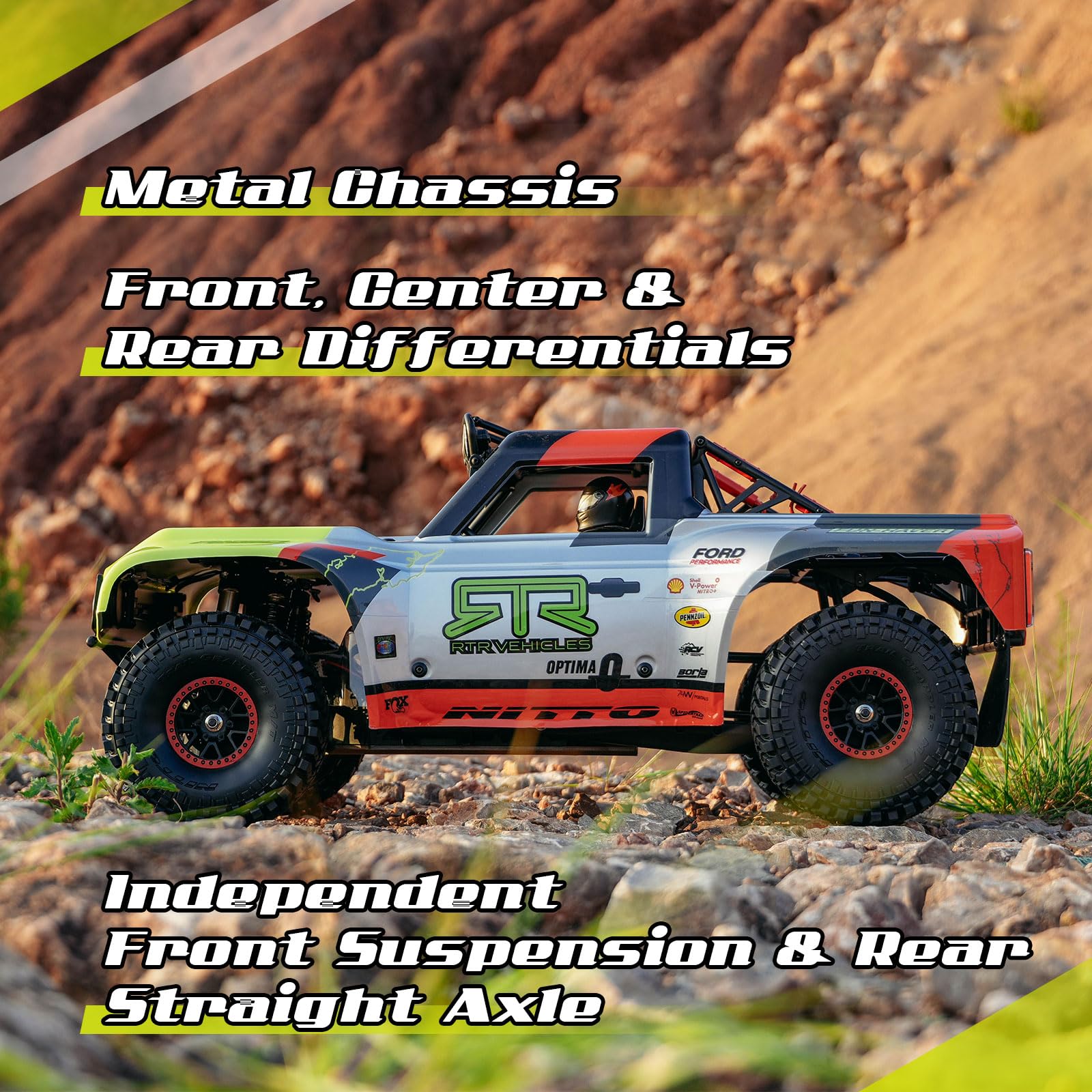 FMS 1/7 Ford Bronco U4 RTR EB RC Truck, Hobby RC Crawler with Brushless Motor & ESC, Remote-Controlled Lighting, Up to 80km/h Speed (2025)