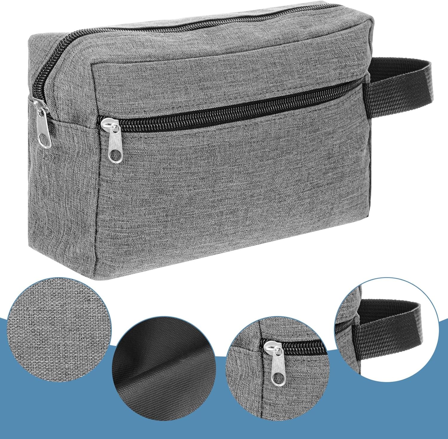 MAQUITA 12 Pcs Travel Toiletry Bag for Women Men Large Water Resistant Shaving Hanging Cosmetic Bag with Handle and Divider Storage Travel Pouch Case for Cosmetics Toiletries Accessories