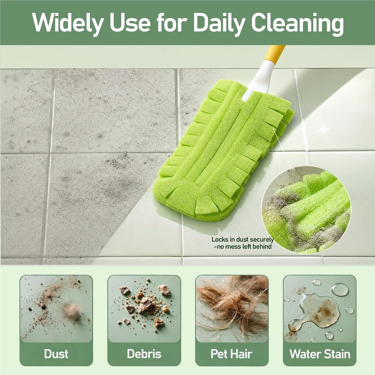 Reusable Duster Refills 12 Pack - Washable Microfiber Replacement Heads, Multi-Surface Dusting Pads for Home, Blinds, Furniture, Ceiling Fans & Car