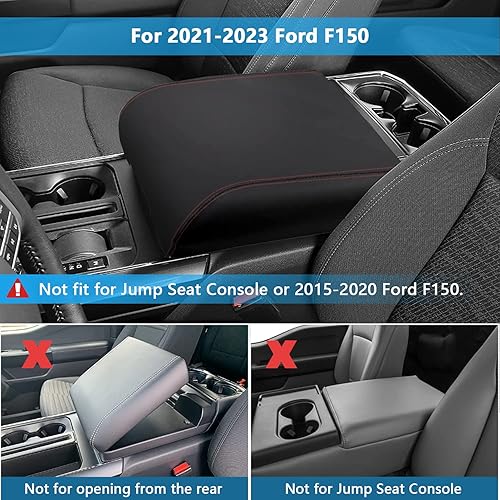 Miniatura 2 de Funda para reposabrazos para Ford F150 2021 2022 2023, protector de consola central, protector de cuero antiarañazos, alfombrilla para reposabrazos,