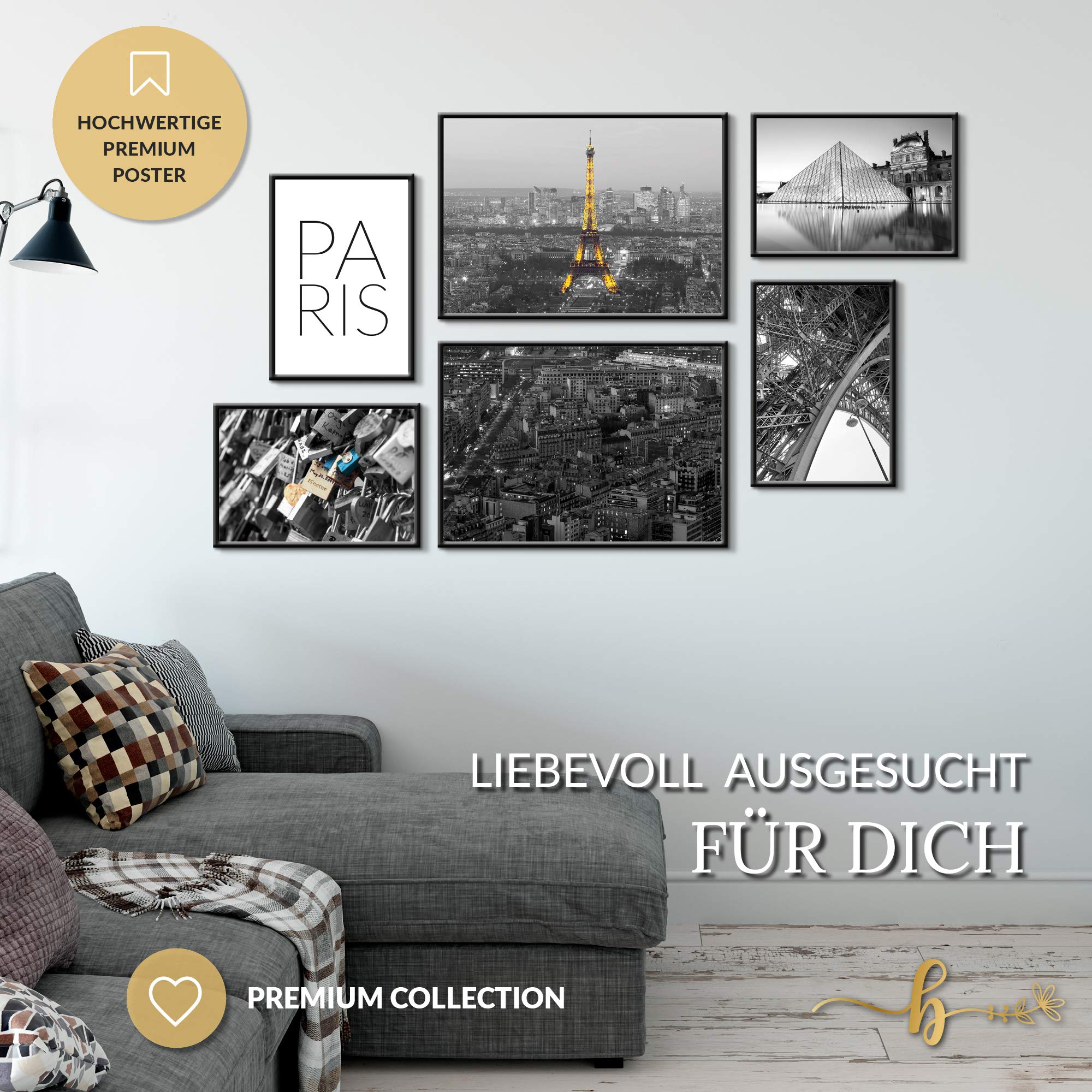 Premium Poster Set, Decorative Pictures for Modern Living Room Bedroom Wall Pictures, (Parsi Black and White, A4-A5) - Image 2