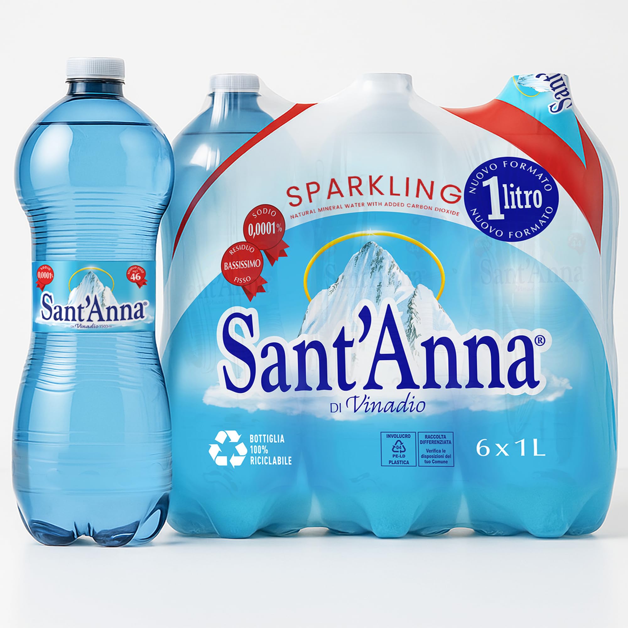 Amazon.com : Sant'Anna Sparkling Natural Mineral Water, 33.8 Fl Oz