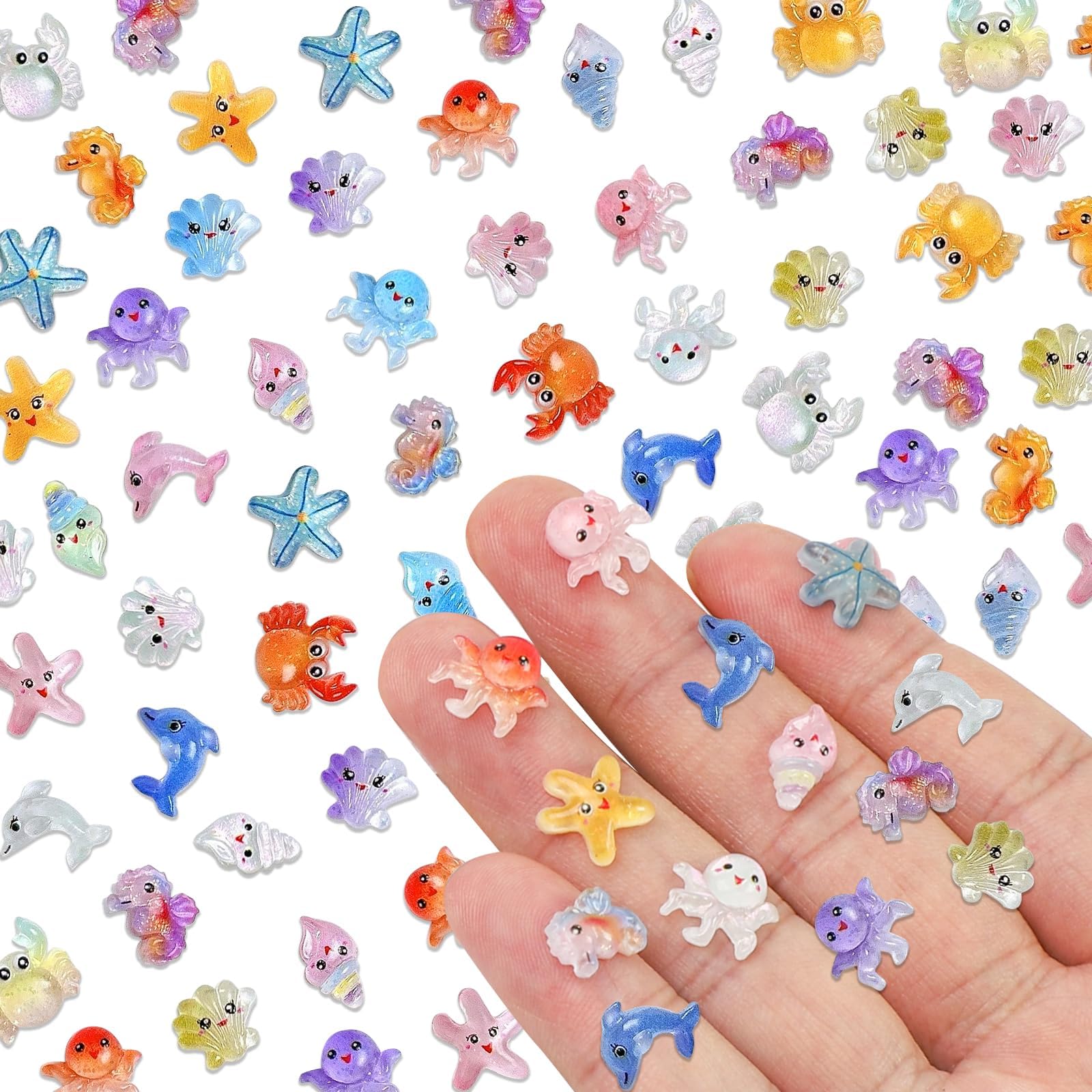 100 PCS Miniature Toys, Miniature Decorative Items, Sea Animals for Aquarium Decoration, Mini Things for DIY Craft Projects, Can Be Used As Decorations for Toy Houses, Fish Tanks, And Bookshelves
