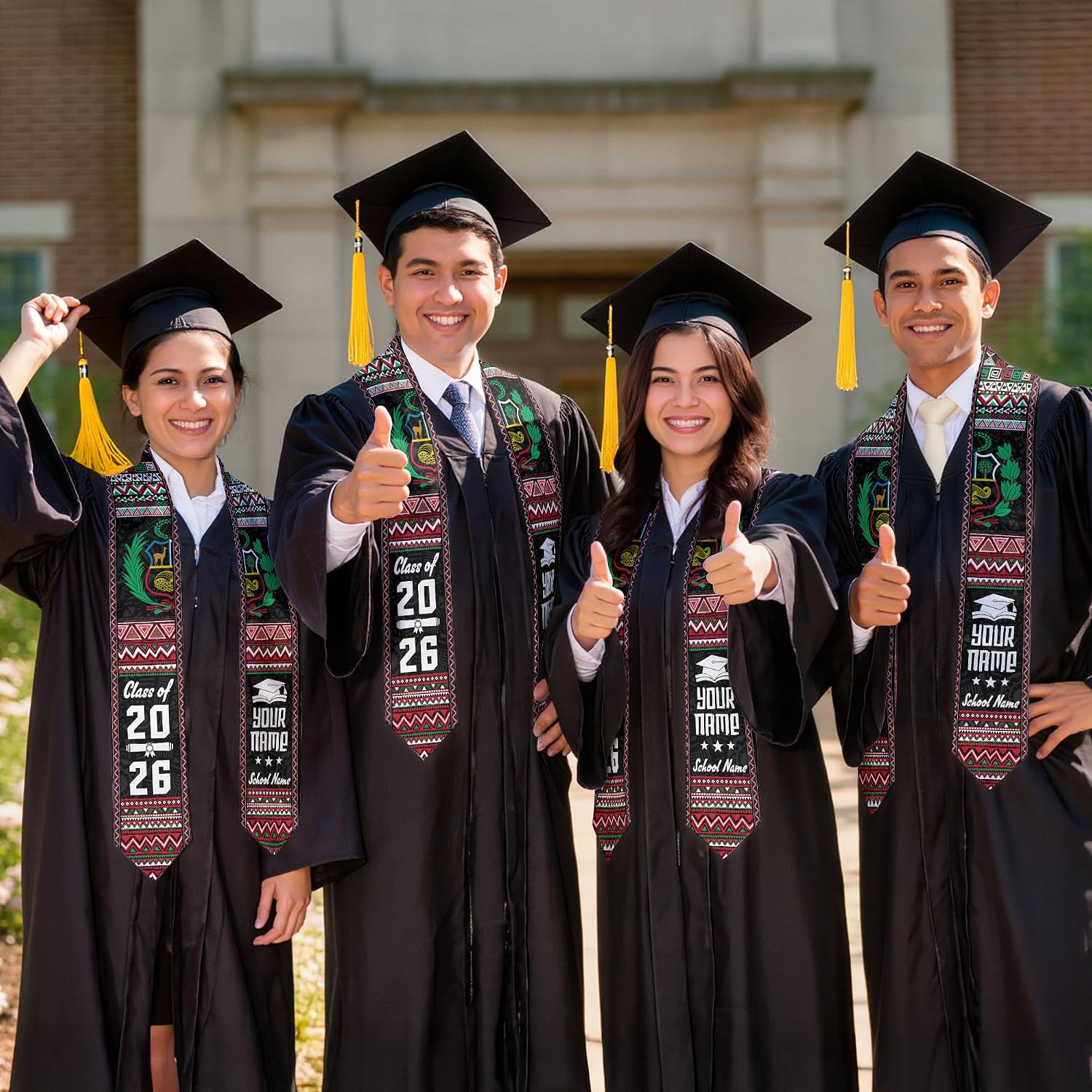 Customized Peruvian Graduation Stole, Peru Stoles For Graduation 2026, Peru Stole, Class Of 2026 Sash