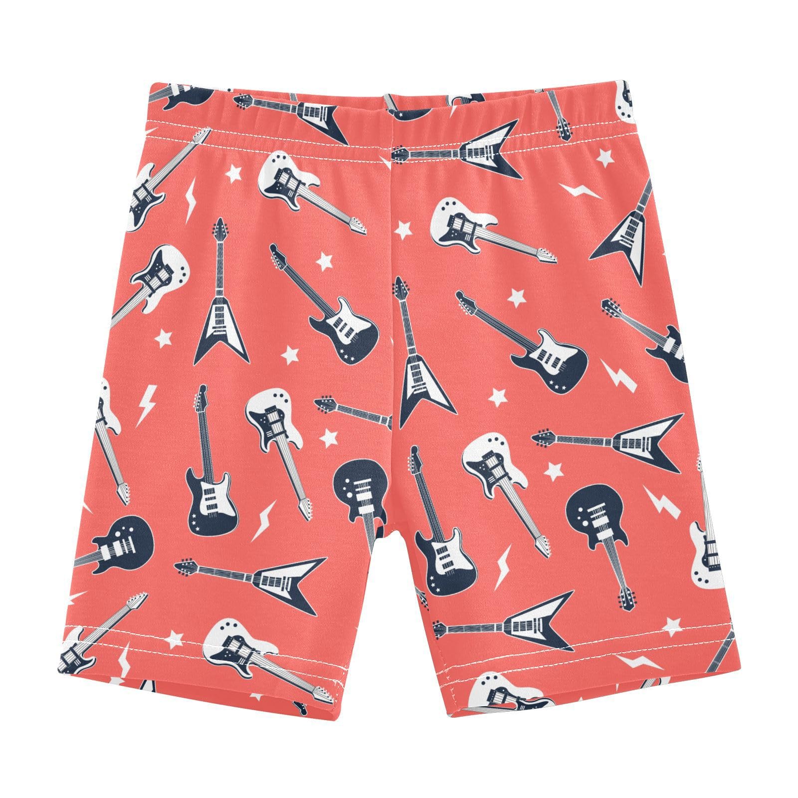 JHKKU Girls Guitar Rock Shorts Cotton Cartwheel Bike Kids Biker Under Dress Dance Short Girl Clothes 4T