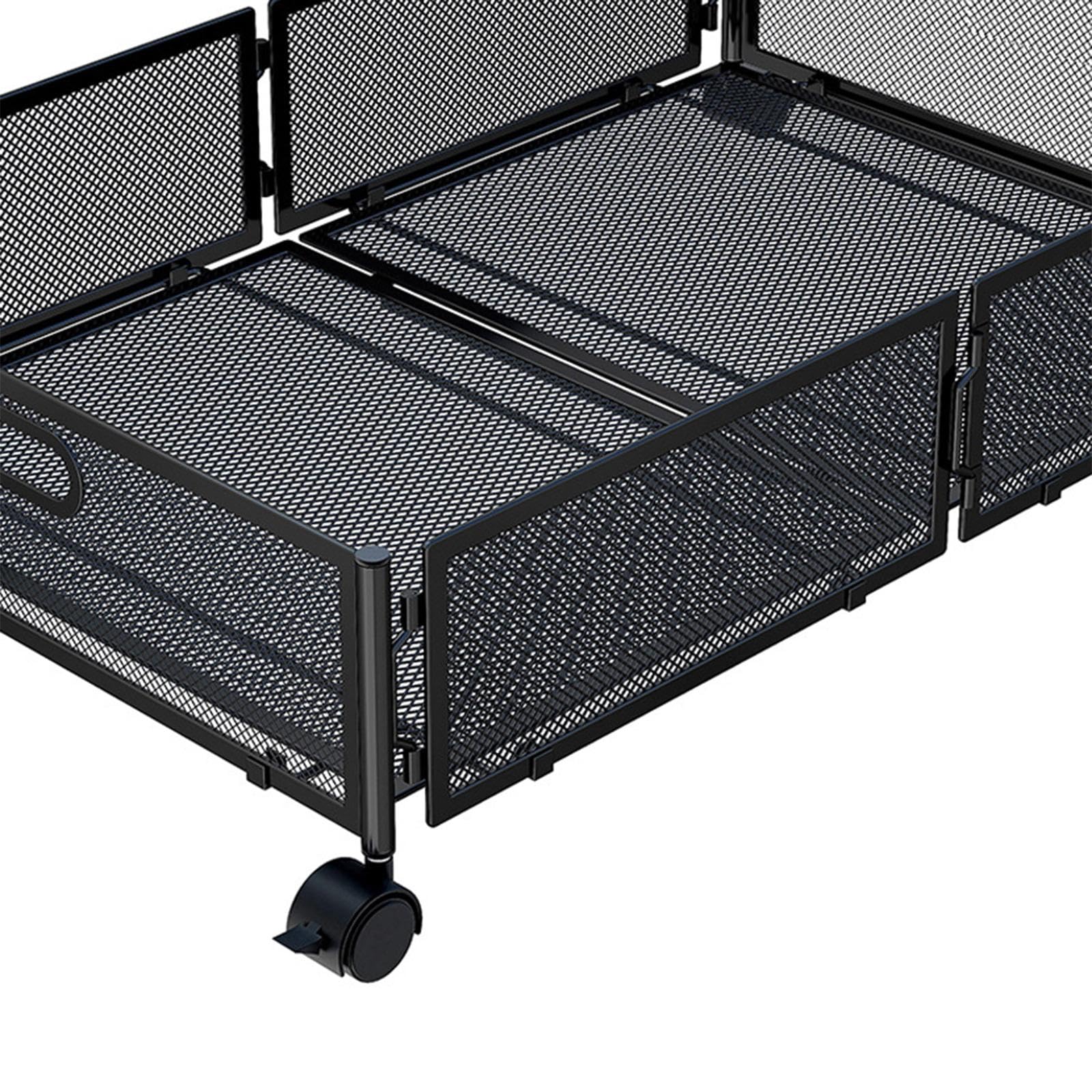 Cesto Portaoggetti Sottoletto con Ruote, Semplice Contenitore Salvaspazio Sottoletto per Vestiti E Scarpe da Appartamento, Nero