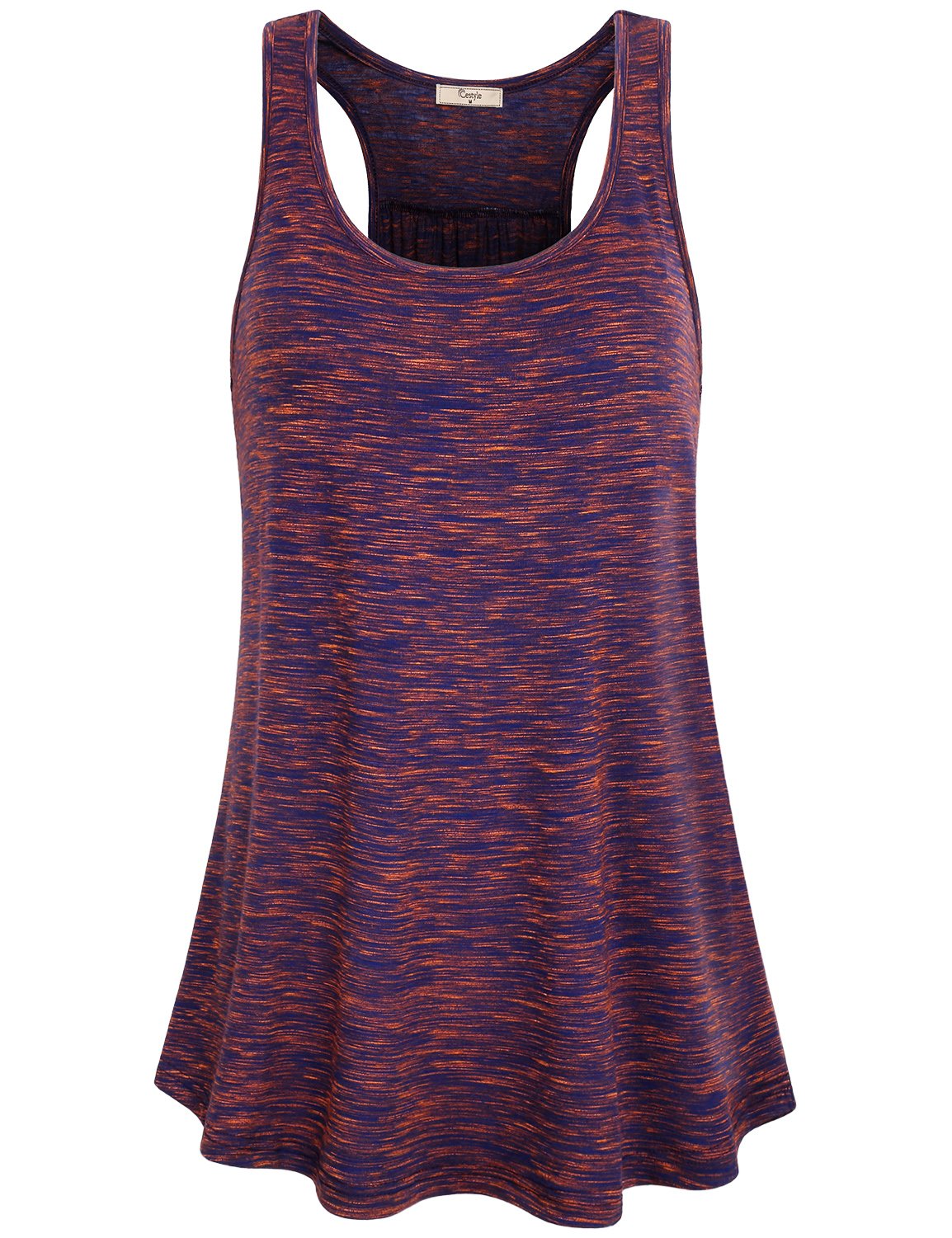 Cestyle Womens Sleeveless Scoop Neck Flowy Loose Fit Workout Shirts Racerback Long Tank Tops