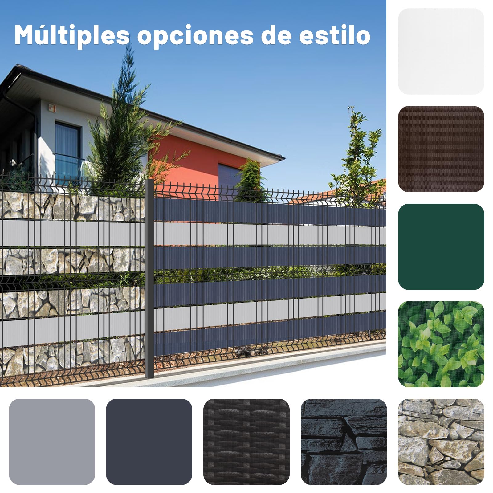 HENG FENG PVC privacidad Valla Tiras de Malla 70m x 19cm, Antracita | Tiras de Malla PVC 450g/m², resistente a la intemperie y rayos UV, cortavientos, con 40 Clips, para Jardín, Terraza, Balcón