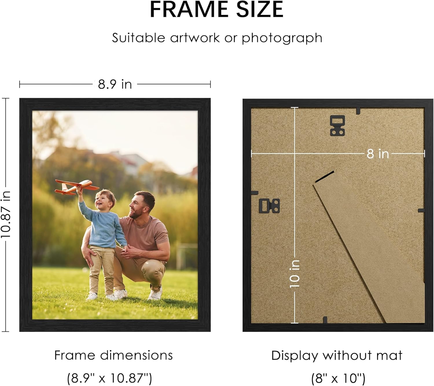 PEALSN 8x10 Picture Frame Set of 15, Wall Gallery Photo Frames for Wall Mounting or Tabletop Display, Black