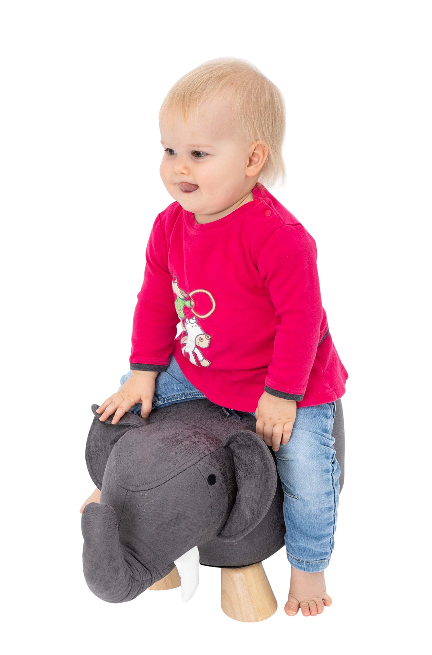 Set Kinder Tierhocker Kinderhocker für Jungen Mädchen ab 2 Jahre Kindermöbel Kinderstuhl Hocker Stockerl Auswahl + Eisbär (Elefant Manni grau)