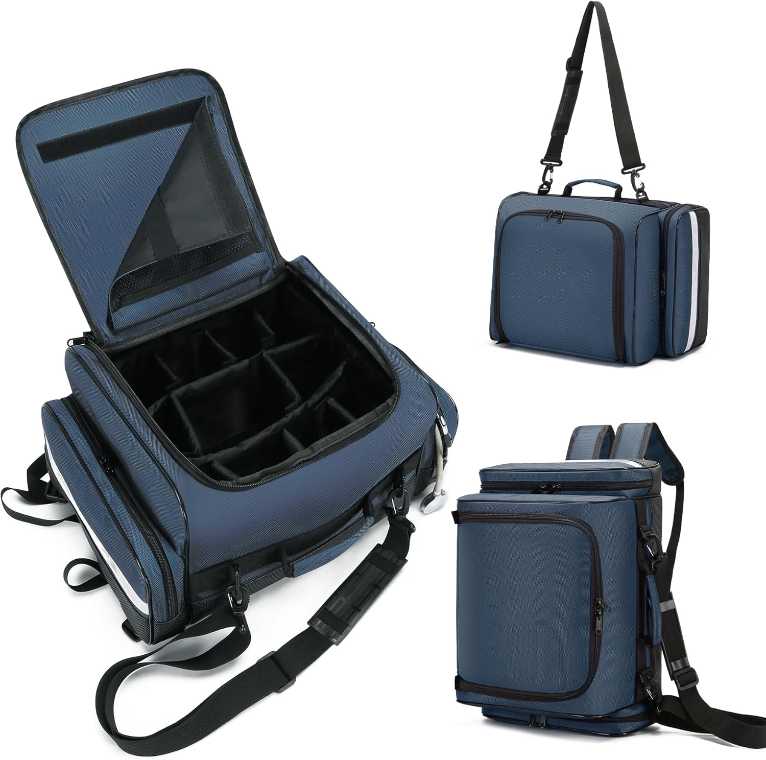 Medical Backpack Empty First Aid Bag Emergency Empty,Medicine Bag?Shoulder/backpack/handheld Medical Bag Organizer First Aid Storage with Detachable Divider Medicine Mag for Traveling nurses Blue