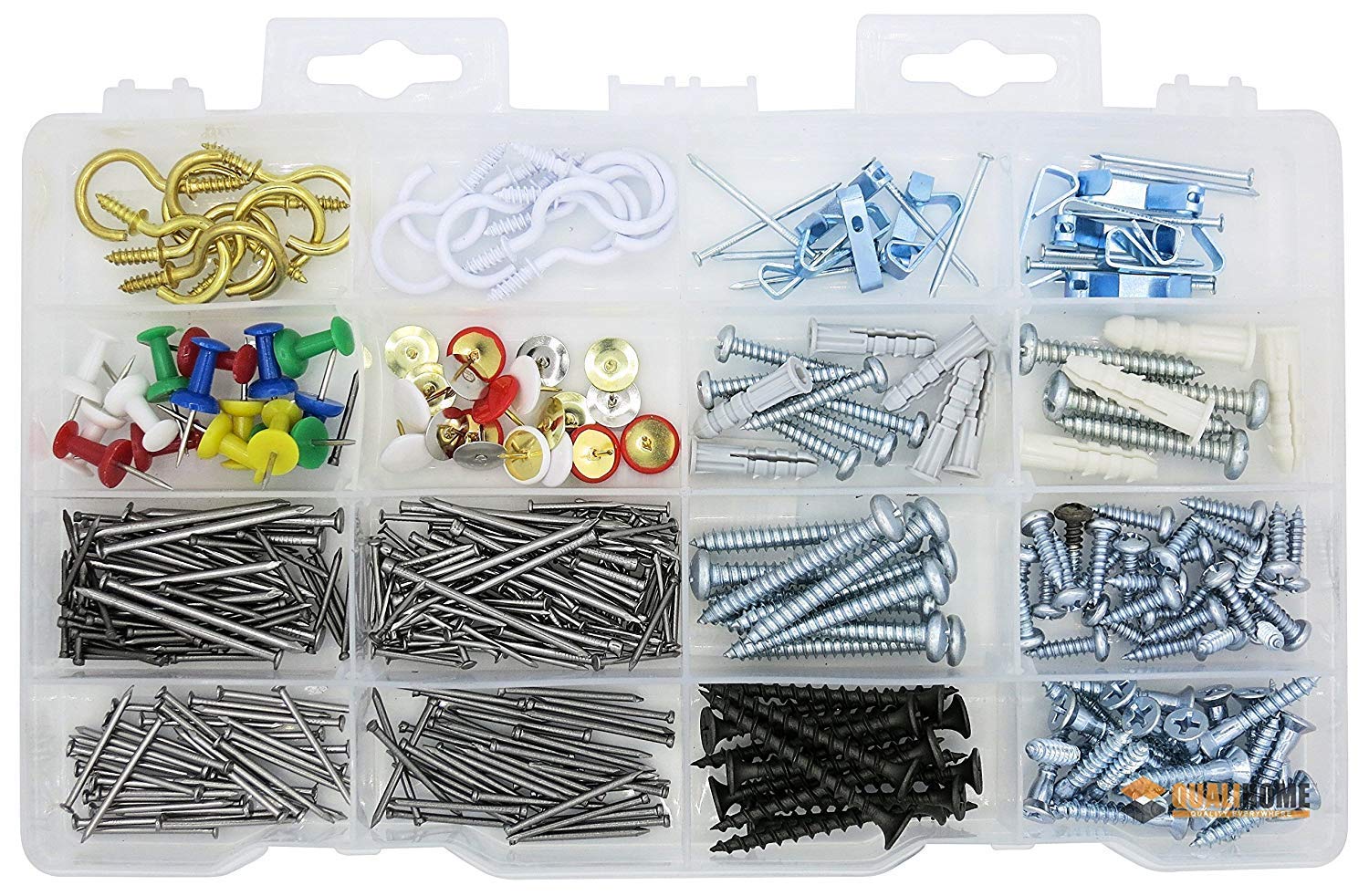 DIY Crafts Assorted Picture Hanging Kit Household Repair and Hanging Kit (Screws; Nails; Wall Anchors; Cup Hooks; Picture Hangers; Push Pins; (Multicolour) (Qty 2 Kit, Multi Purpose Box) (B07TTGBKM7) Amazon Price History, Amazon Price Tracker