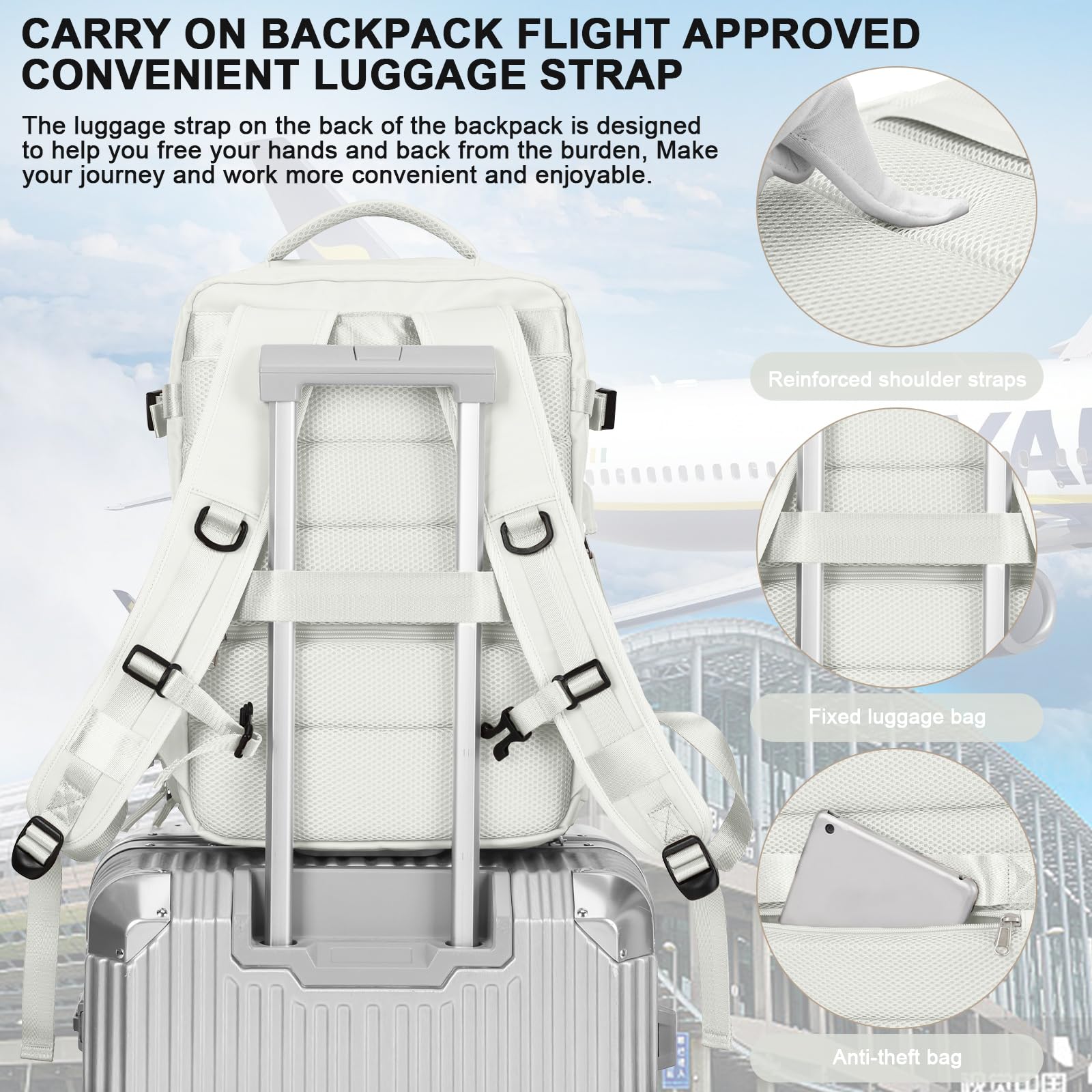 Zaino Bagaglio a Mano Ryanair 40x20x25 Zaino Aereo Borse da Cabina per Easyjet 45x36x20 Zaino da Viaggio donna con porta ricarica USB, Borsa da Viaggio aereo Zaino Computer Impermeabile Casual Daypack
