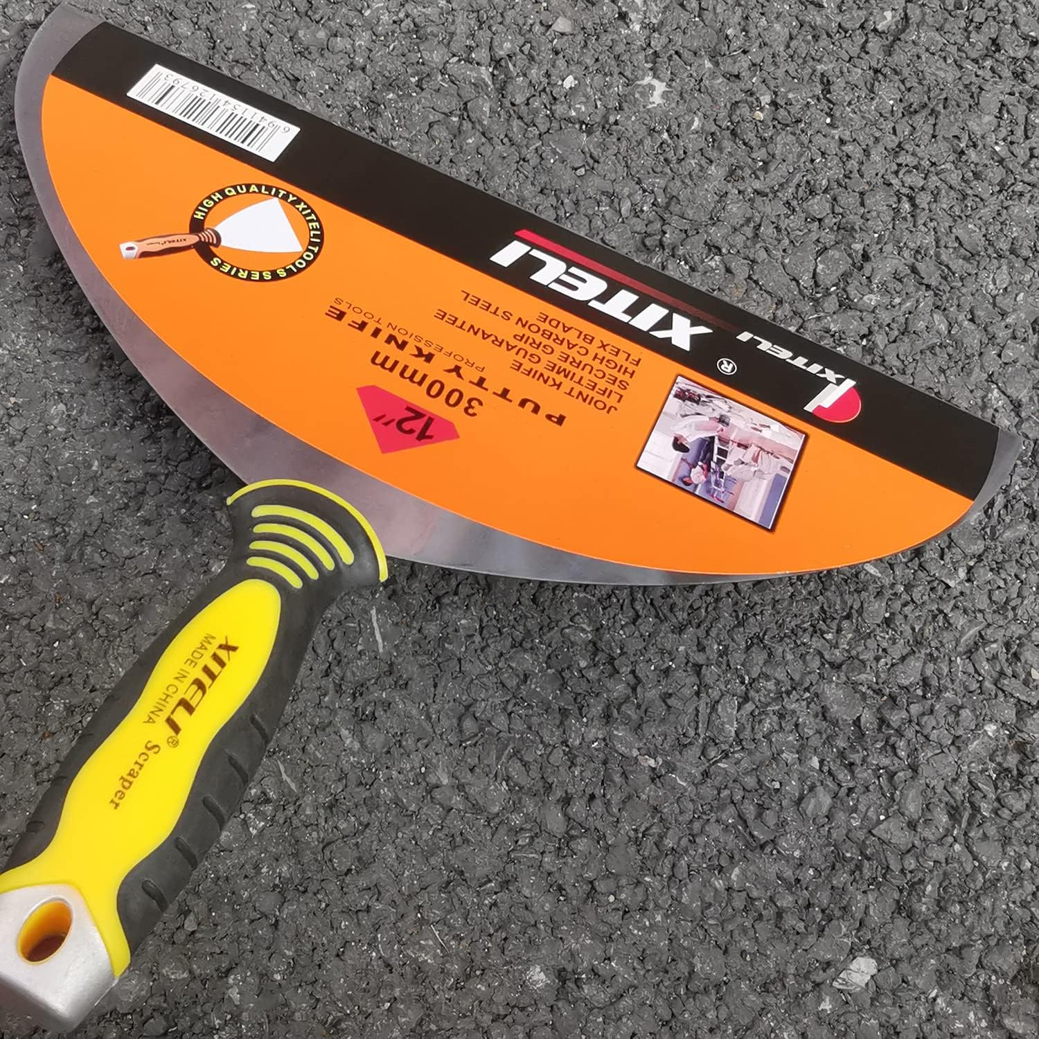 Großer Spachtelschaber, 30,5 cm, Spachtelmesser mit ergonomischem Kunststoffgriff zum Abkleben von Farbe, Wand, Bodenfliesen, Metallspachtelwerkzeug, Messer, Entferner für Holz, Tapetenschaber