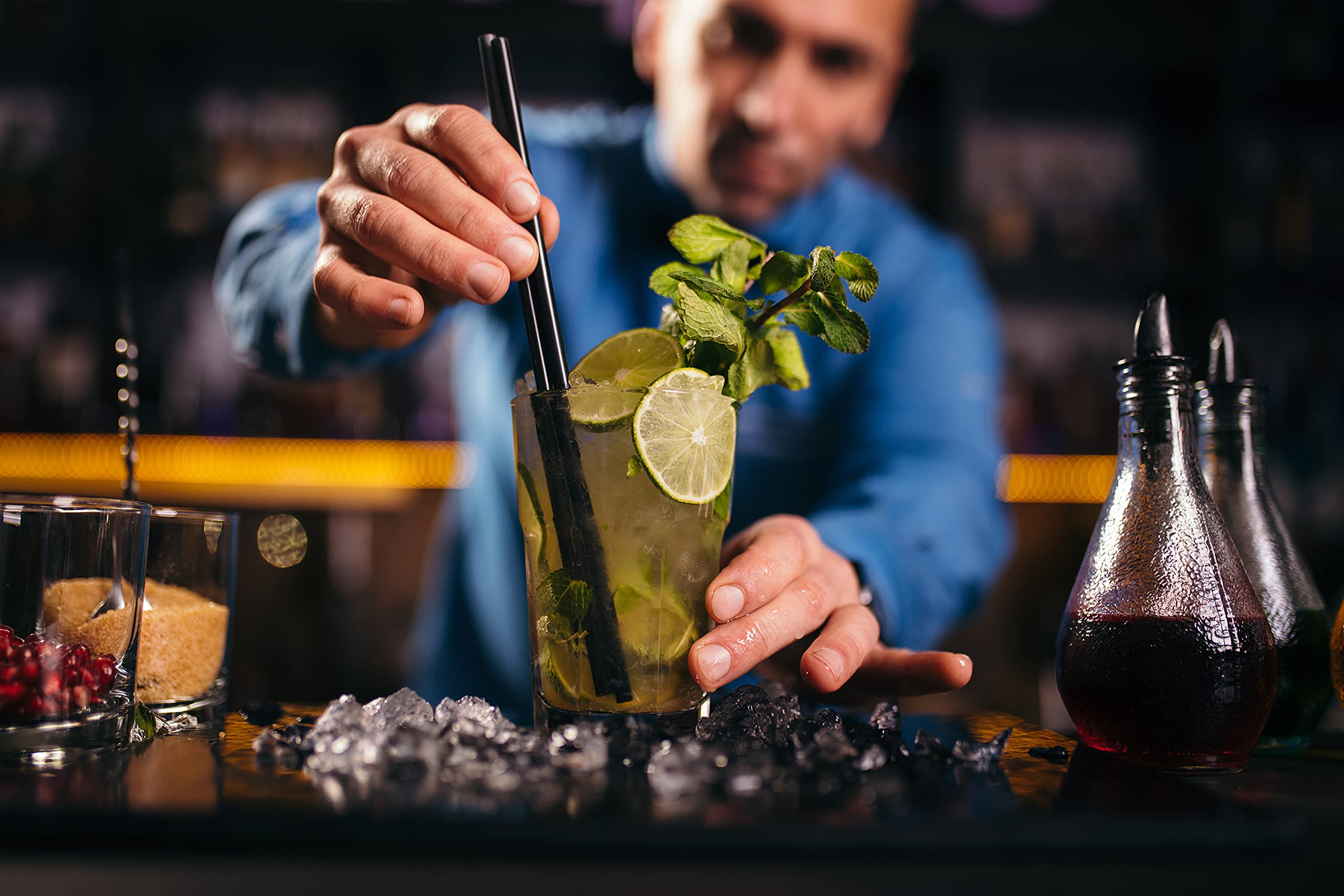 GASTROBACK 41143 Bartender Pro kostkarka do lodu, 9 kostek lodu na cykl (7 – 15 min), zbiornik na wodę 2,8 litra, cichy, wysokowydajny kompresor bez freonu, kolor czarny, srebrny