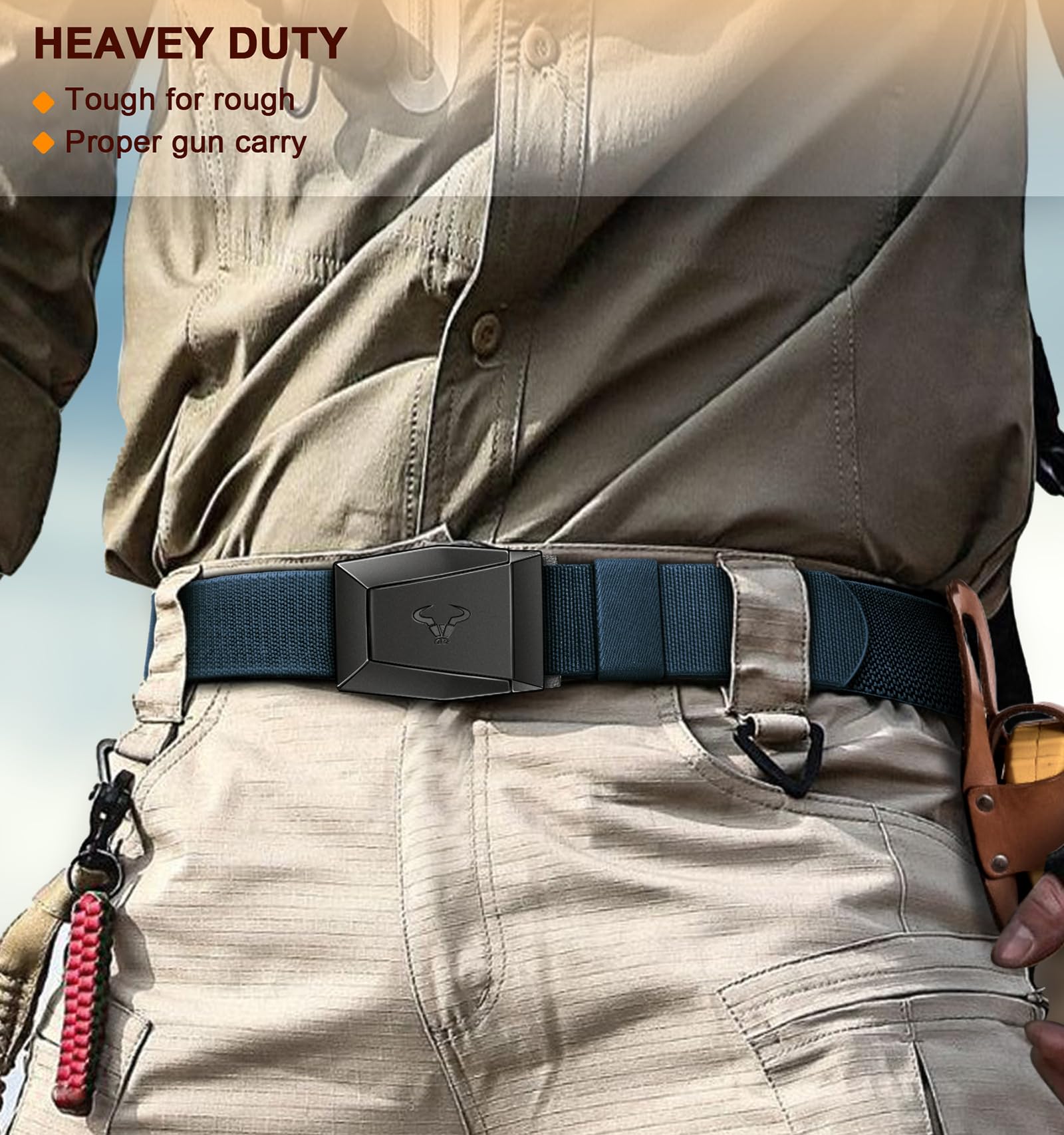 KEMISANT Cintura Uomo, Cintura Tattica Militare Lavoro Uomo 38mm,Fibbia a Sgancio Rapido