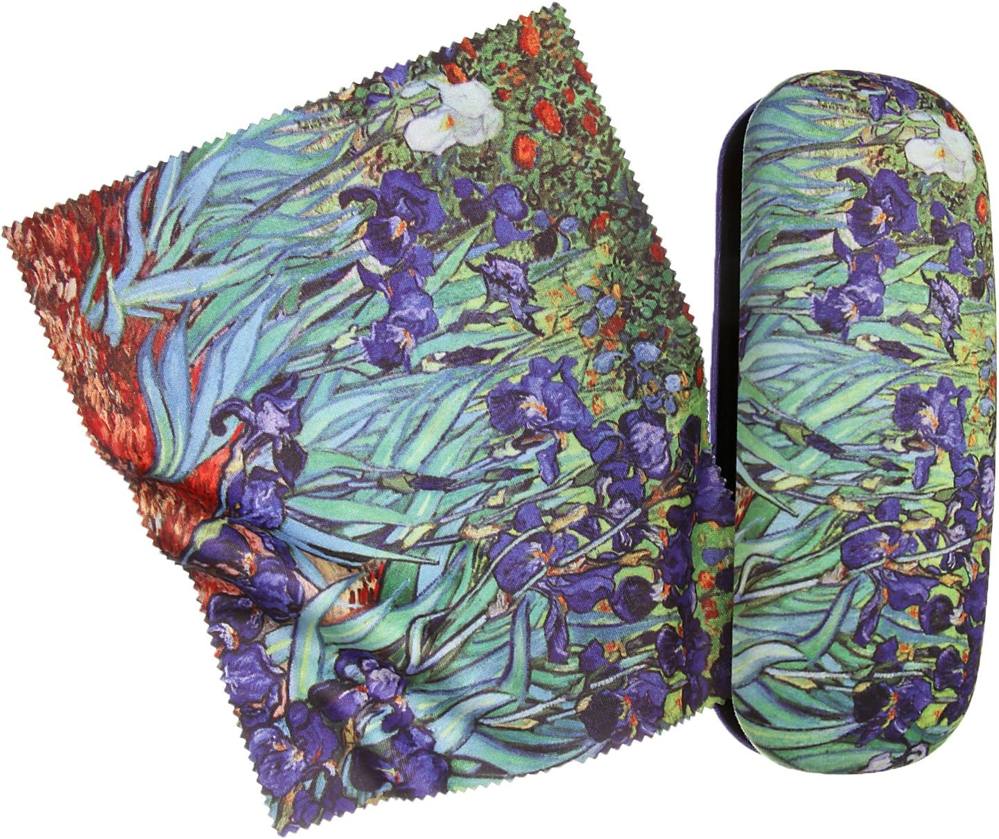 Vincent van Gogh "Irises 2" Glasses Case Set with Velour Covered, multicoloured, One Size