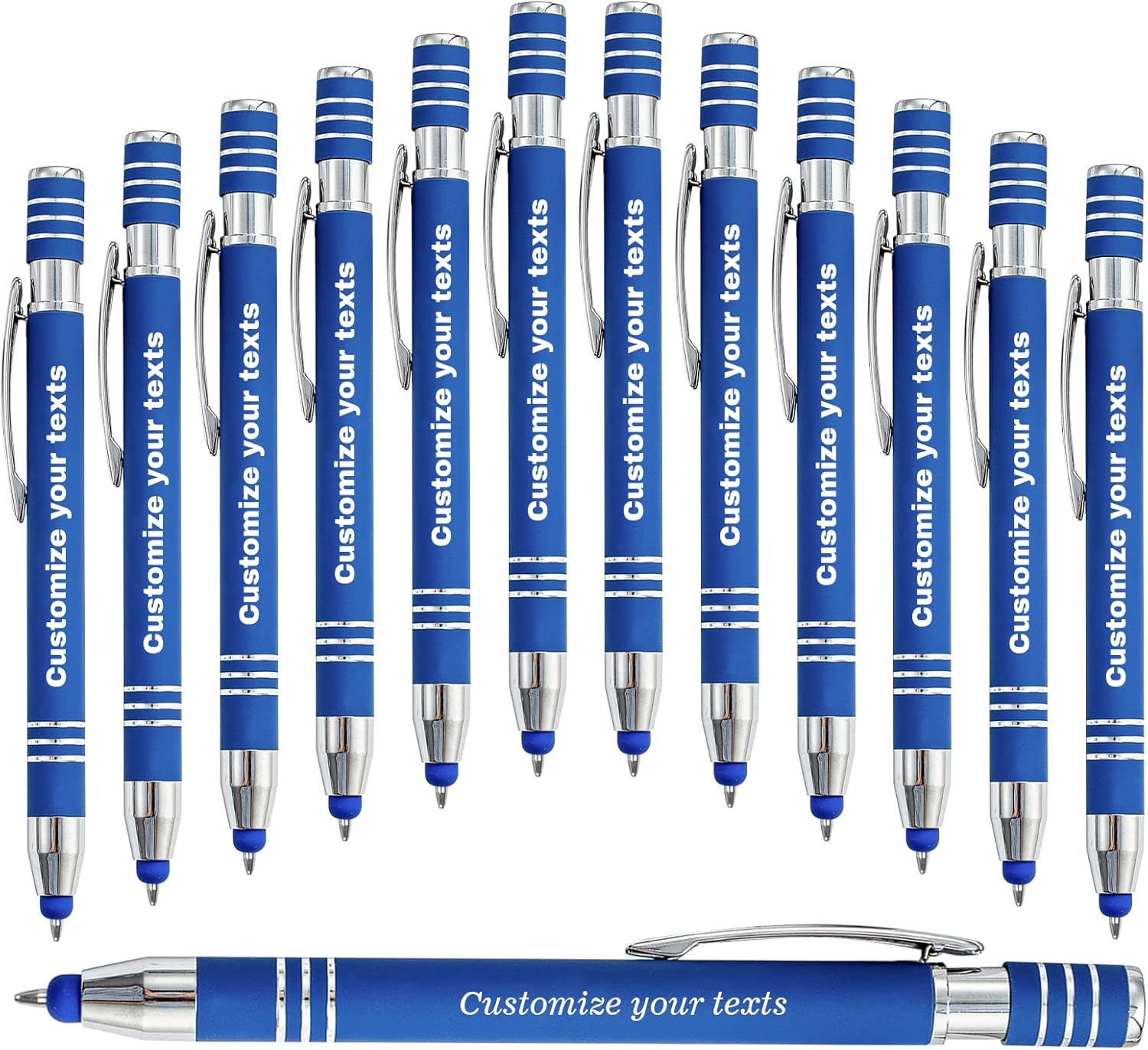 Personalized 2 in 1 stylus Ballpoint pen, up to 1000 bulk/Custom Engraved Name, Text, Message - ballpoint pen for business, graduation, anniversary, communion gifts
