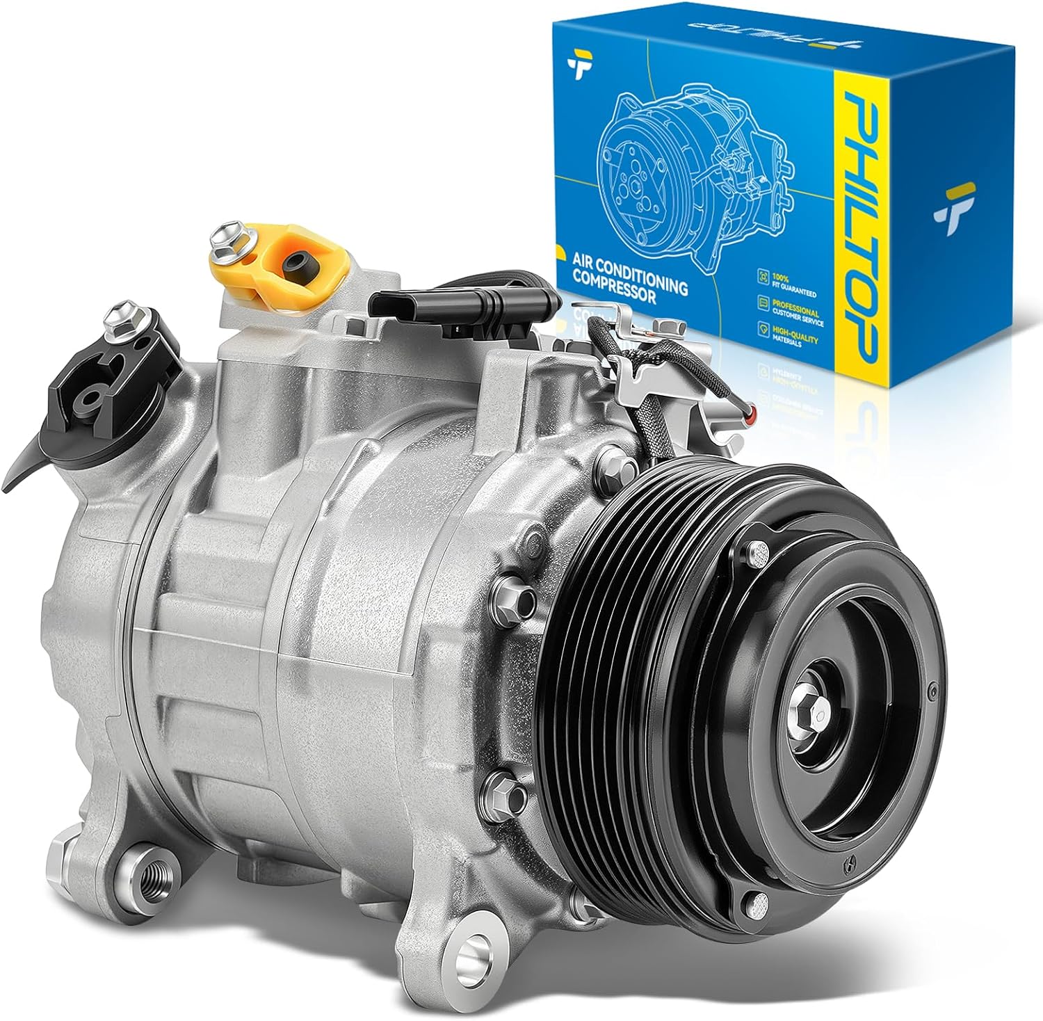 PHILTOP AC Compressor with Clutch for BMW X5 and Select BMW 3/5/7 Series