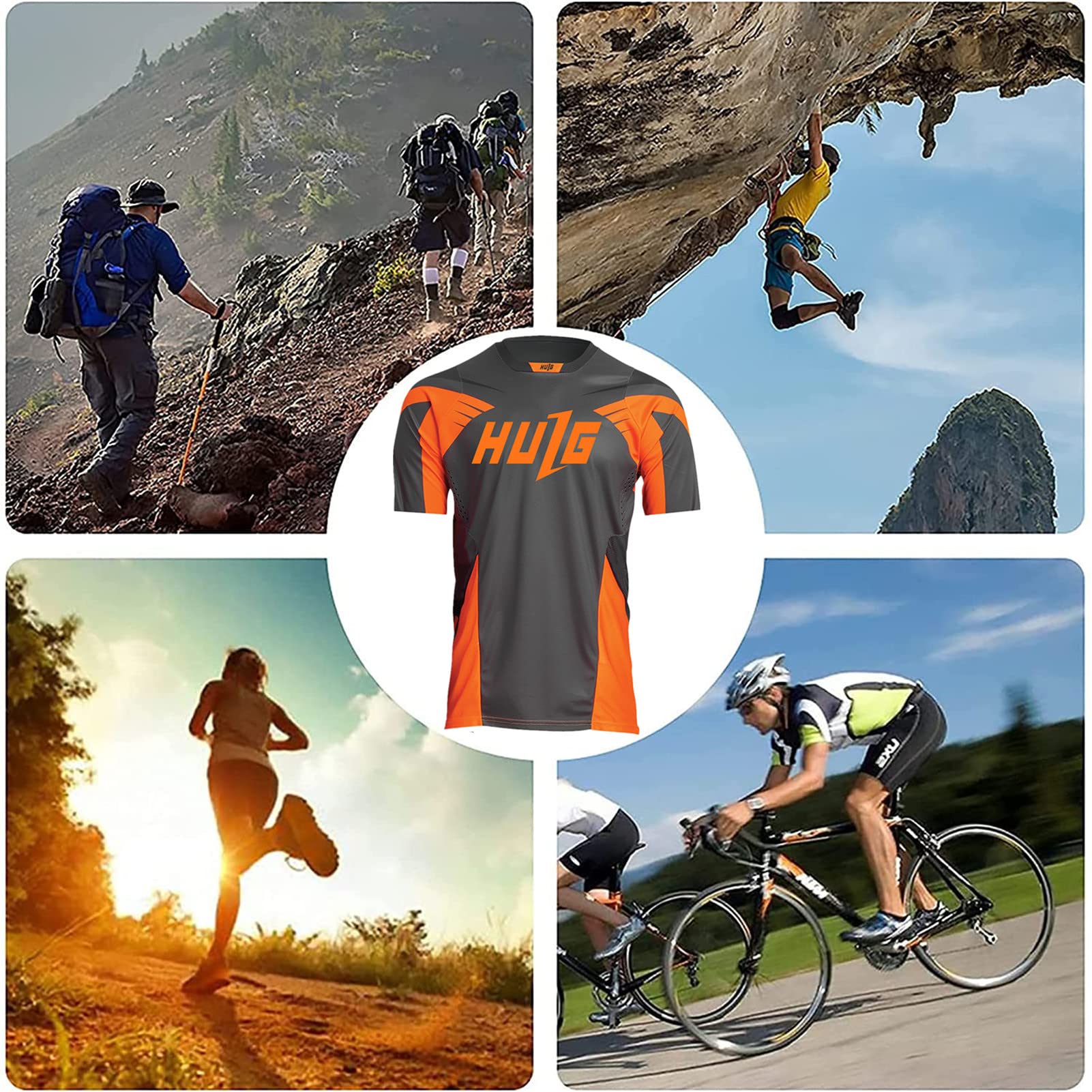 Maillot Cyclisme Homme, Manche Courte Tenue Maillot T-Shirt Cycliste Respirant Séchage Rapid Vélo,Maillot VTT Cyclisme
