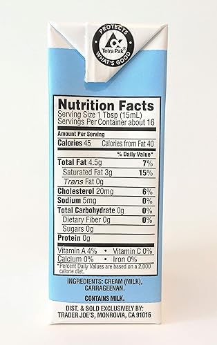 Miniatura 2 de Crema batida estable para alacena de grado A 8fl oz Trader Joe's, lista para cuando la necesites (UHT), mantener a temperatura ambiente, pack de 3