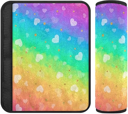 Funda para cinturón de seguridad de automóvil con corazones con purpurina, cojín suave para cinturón de seguridad, almohadilla acolchada para