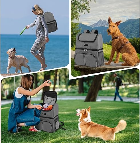 Miniatura 7 de Bolsas para perros para viajar, bolsa de pañales para perros, aprobada por aerolíneas, bolsa de viaje de comida para perros con 2 contenedores de