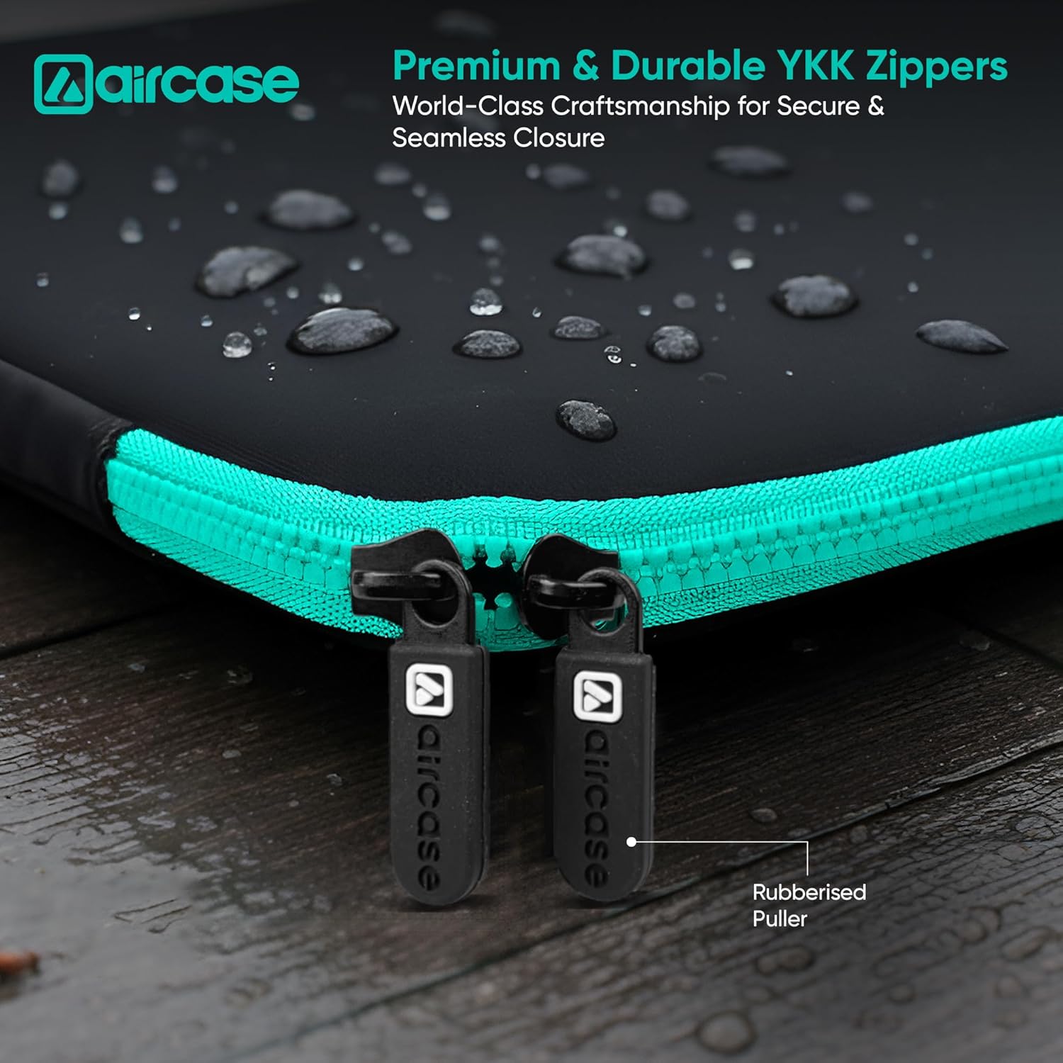 AirCase Neoprene Laptop Sleeve Case Cover for 13.3 Inch MacBook, Dell, HP, Lenovo, more| Water-Resistant, Shockproof Padding, Scratch-Proof| Slim Fit, Wrinkle Free, TSA Security Friendly (Black-Green) 19