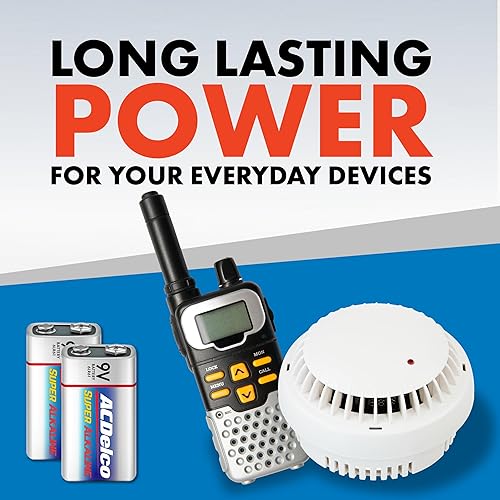 Miniatura 10 de ACDelco - Baterías de 12 unidades de 9 voltios batería súper alcalina de máxima potencia 7 años de vida útil embalaje resellable