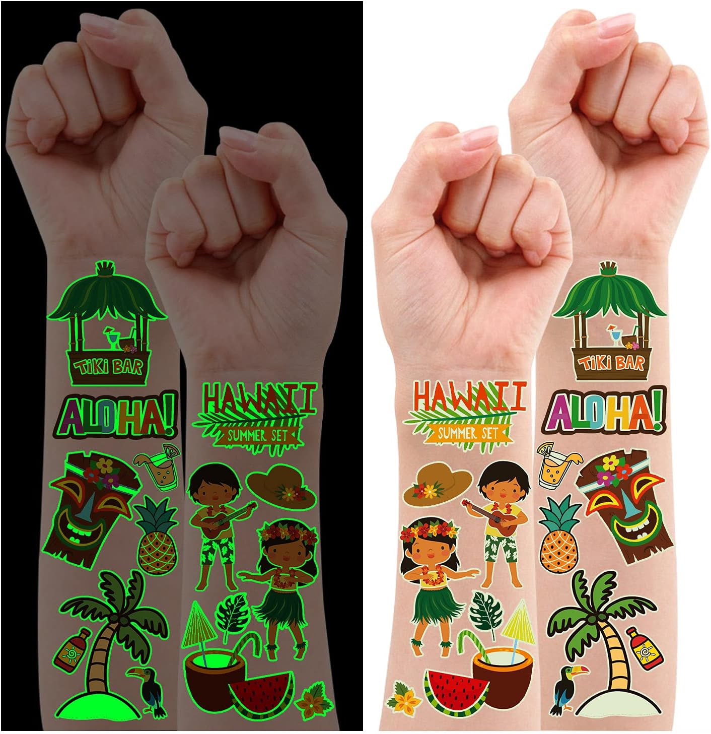 Leesgel Hawaiian Party Decorations for Kids, 150 Styles Luminous