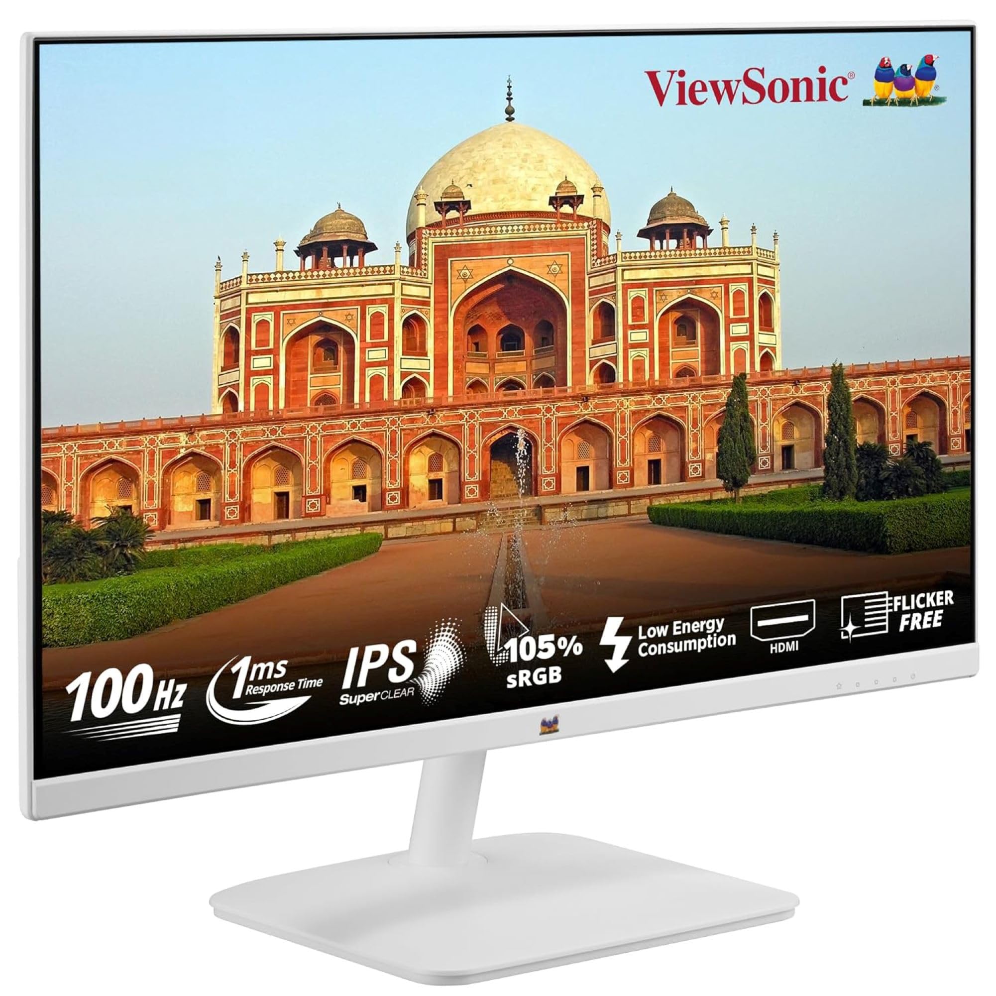 ViewSonic VA2432-H-W 24-inch (60.96 cm) Full HD1080p IPS Monitor |100 Hz |1ms | AMD Free Sync | Slim | Bezel Less | Low Blue Light |Flicker-Free| Tilt | sRGB 104% | HDMI, VGA, Audio Out | White