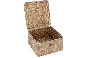 Hipiwe Small Covered Basket for Shelves and Home Organizer