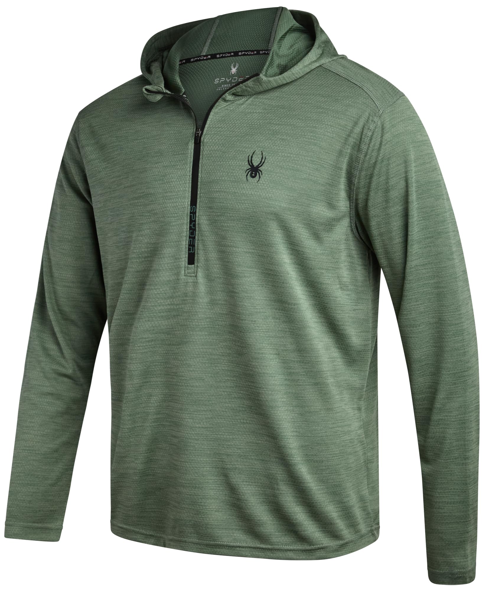 Spyder Mens Sweatshirt - Lightweight Athletic Half Zip Pullover Mens Hoodies - UPF 30+ Dry Fit Long Sleeve Sun Shirts for Men, Spruce Green, S