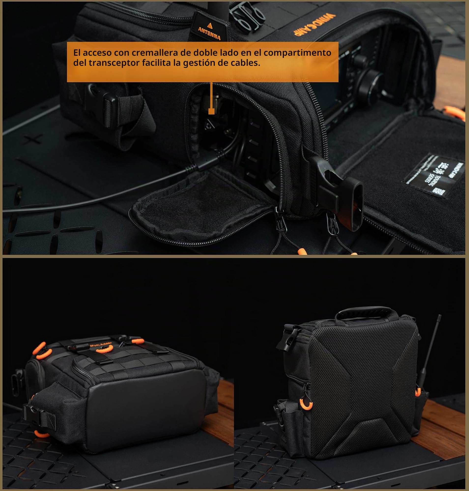 WINDCAMP 705 - Bolso de mano para radio ICOM IC-705 FTX-1F Field Pack compatible con LC-192 GO Box Bolsa de transporte Bolsa de hombro