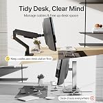 monTEK Single Monitor Arm for Max 45 Inch Ultrawide Screens Adjustable Monitor Desk Mount Holds 35 Lbs Cable Management with Clamp/Grommet Desk Mount, VESA 75/100mm, MA1007BK