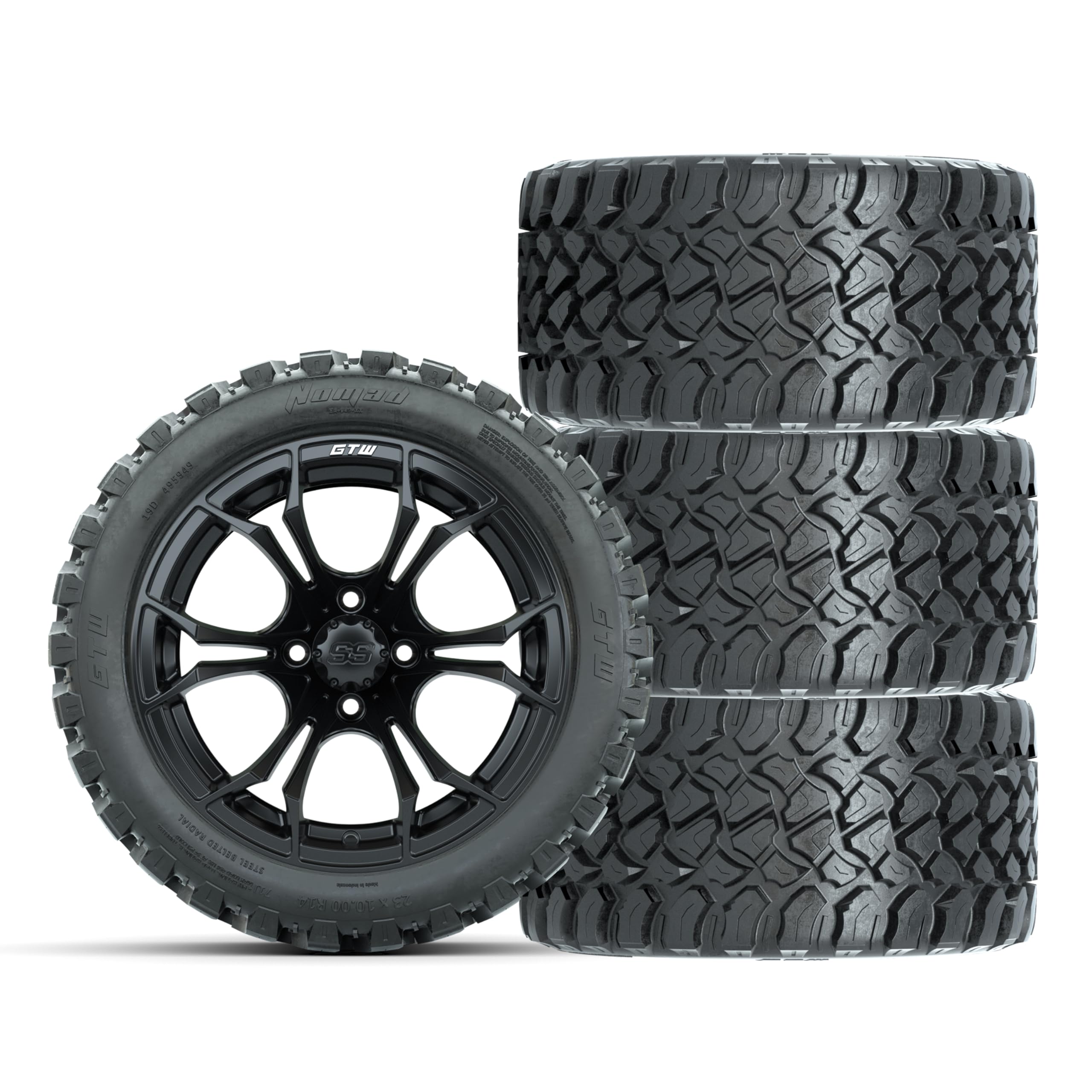 Amazon.com: GTW 14 Inch Golf Cart Wheels and Tires Combo | Matte
