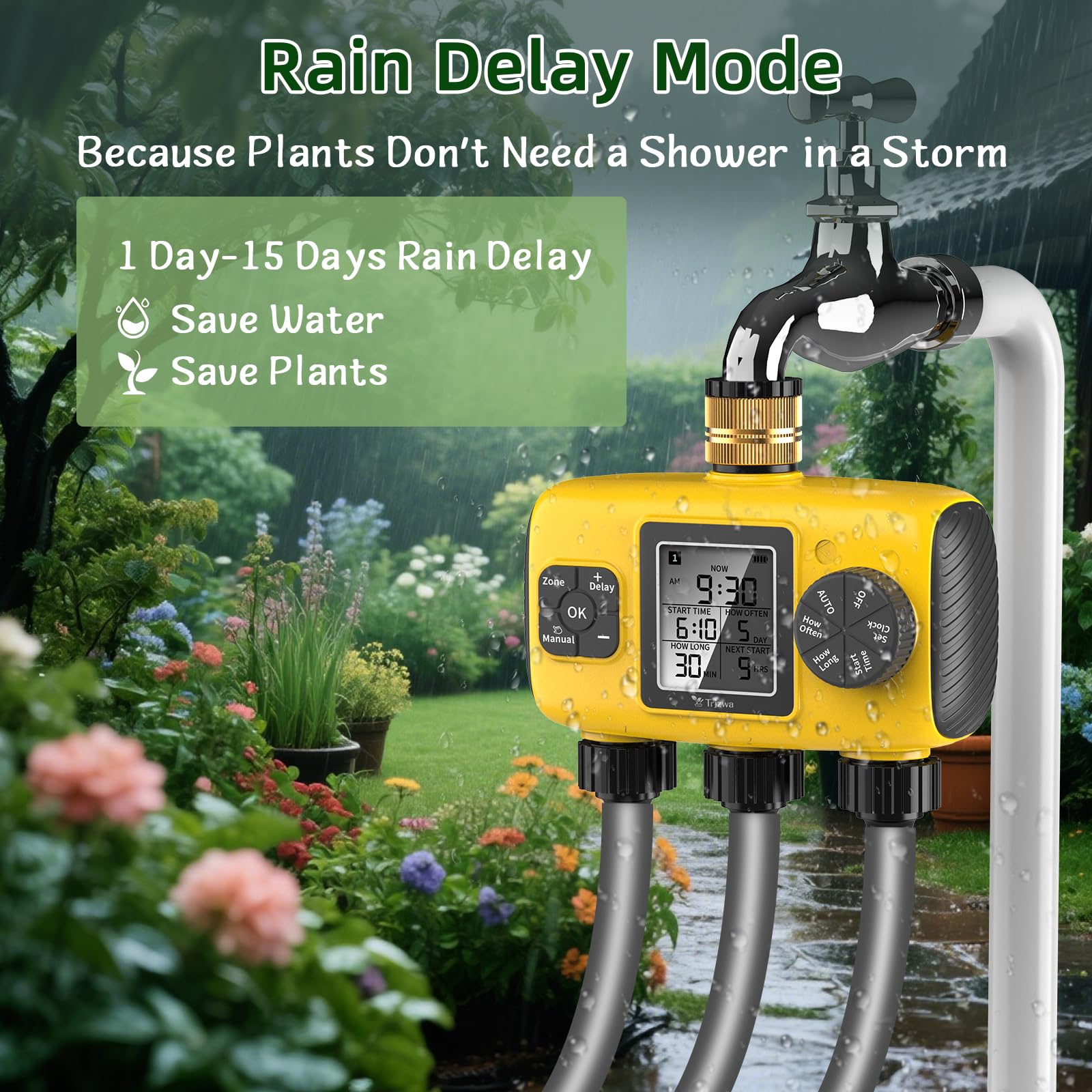 Programmateur Arrosage Automatique 3 Sorties IP55 Jardin