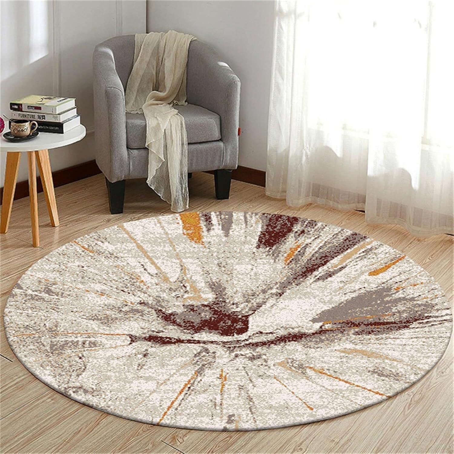 SSDDLZEQ Premium durable range Multifunctional Protective Mat For Round Computer Chairs, Suitable For Wooden Floors(Sandstone,120cm)