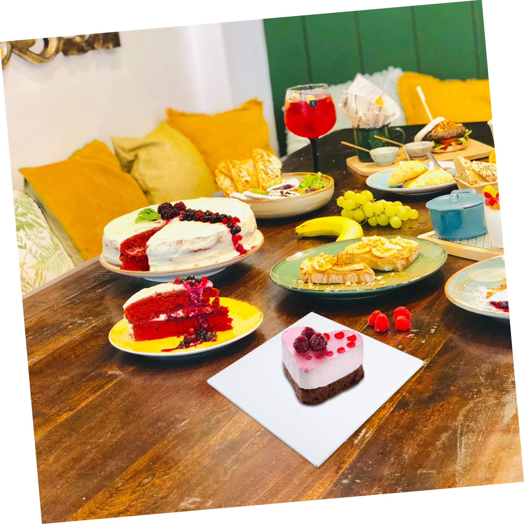 GLEAVI 10stücke Kuchenboden Weiß Quadratisch aus Pappe für Torten und Gebäck Stabile Tortenunterlage als Backzubehör für Hochzeiten und Partys