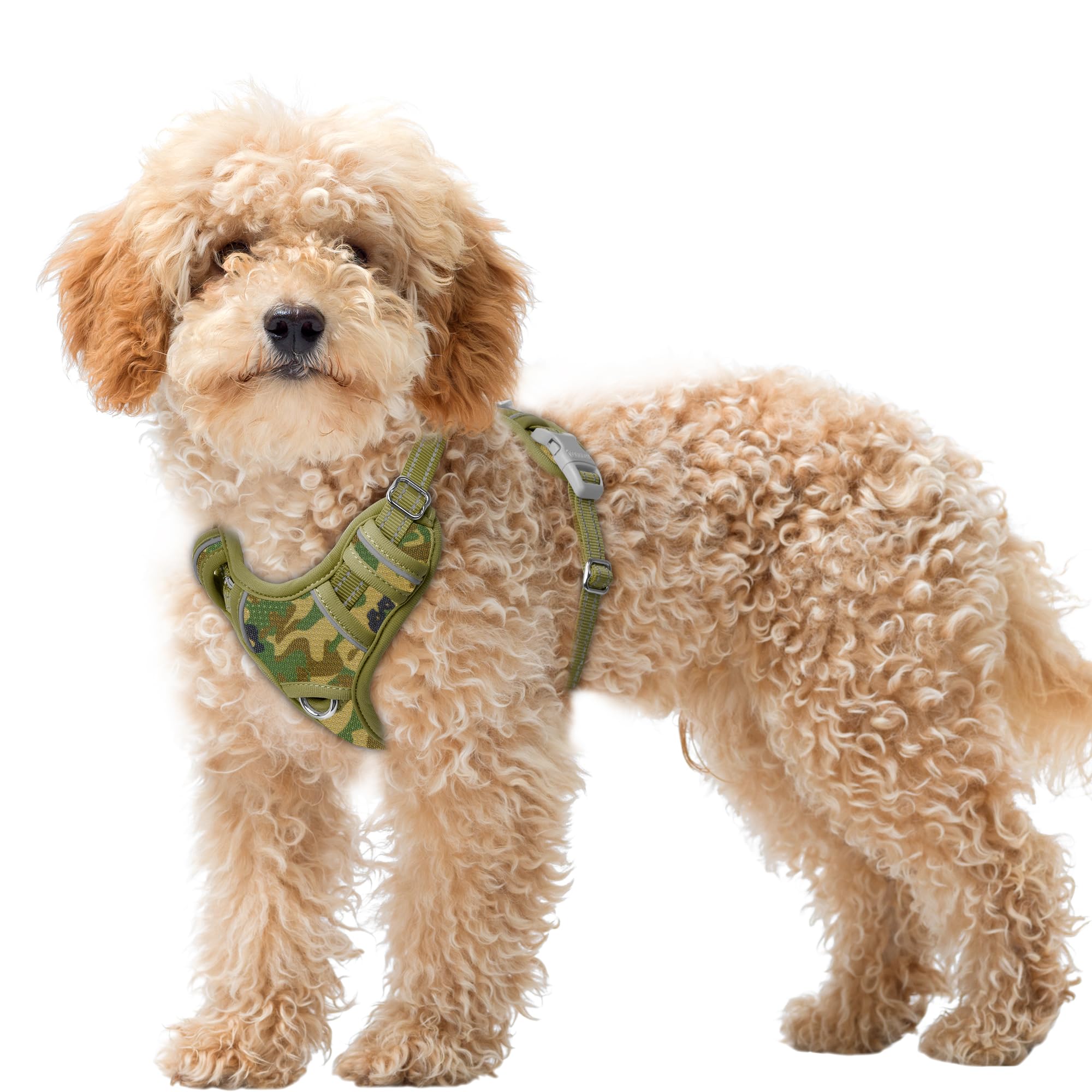 BARKBAY No Pull Dog Harness Large Reflective Dog Harness with Front Clip and Easy Control Handle for Walking Training Running with ID tag Pocket(Camo,XS) โ image 1