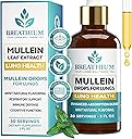 4-in-1 Mullein Drops for Lungs & Gut Health – Liposomal Mullein Leaf Extract, Made in USA, Natural Lung Detox for Smokers + Immune, Digestive, Allergy & Mucus Relief – 2oz Peppermint